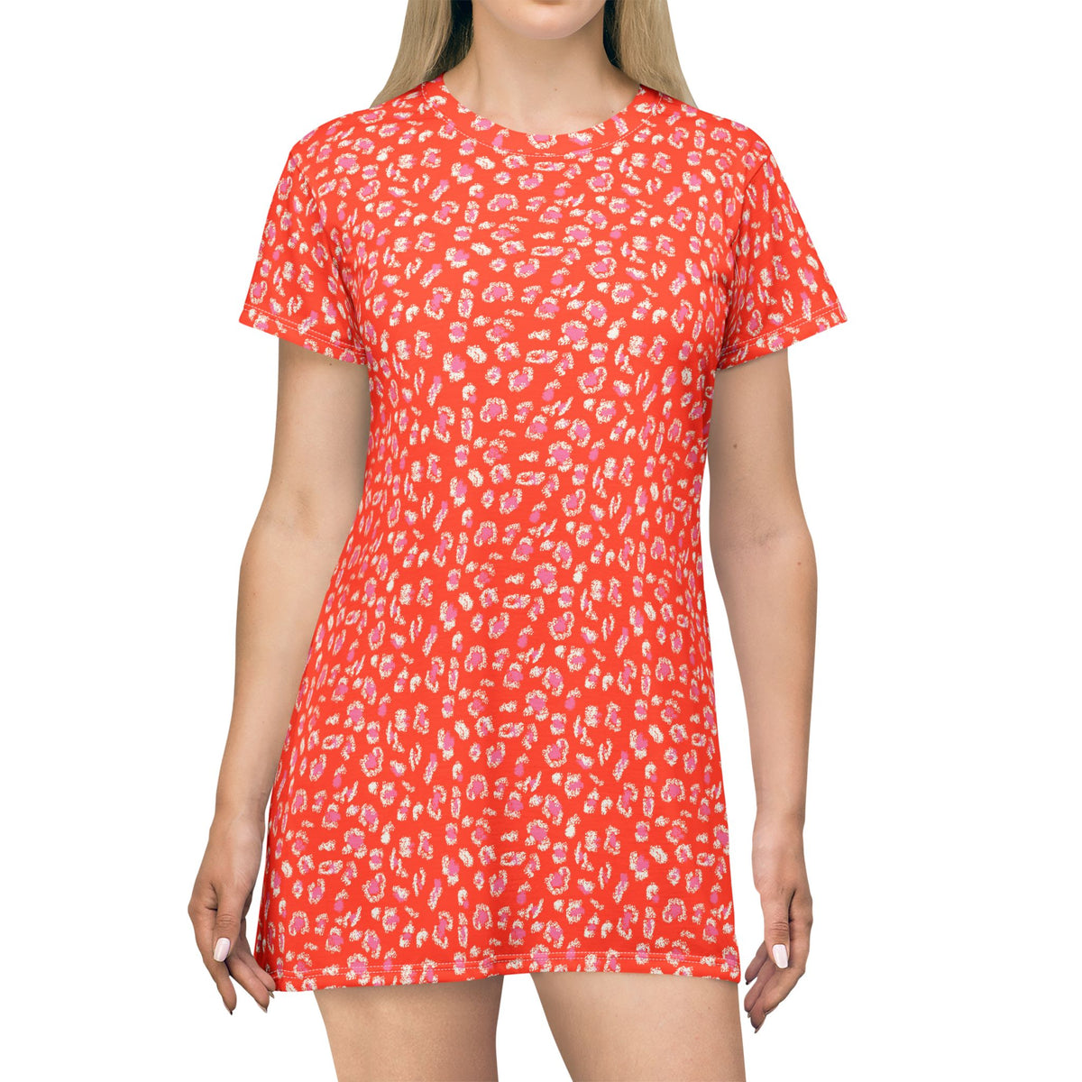Shop Best Chic Bold Coral Leopard Print T-Shirt Dress for Casual Wear for a vibrant, comfortable look that transitions from errands to brunch. Elevate your wardrobe with the Bold Coral Leopard Print T-Shirt Dress for Casual Wear—a playful, effortless choice for laid-back days. Buy Bold Coral Leopard Print T-Shirt Dress for Casual Wear, featuring an easy fit and standout style for everyday outings.
