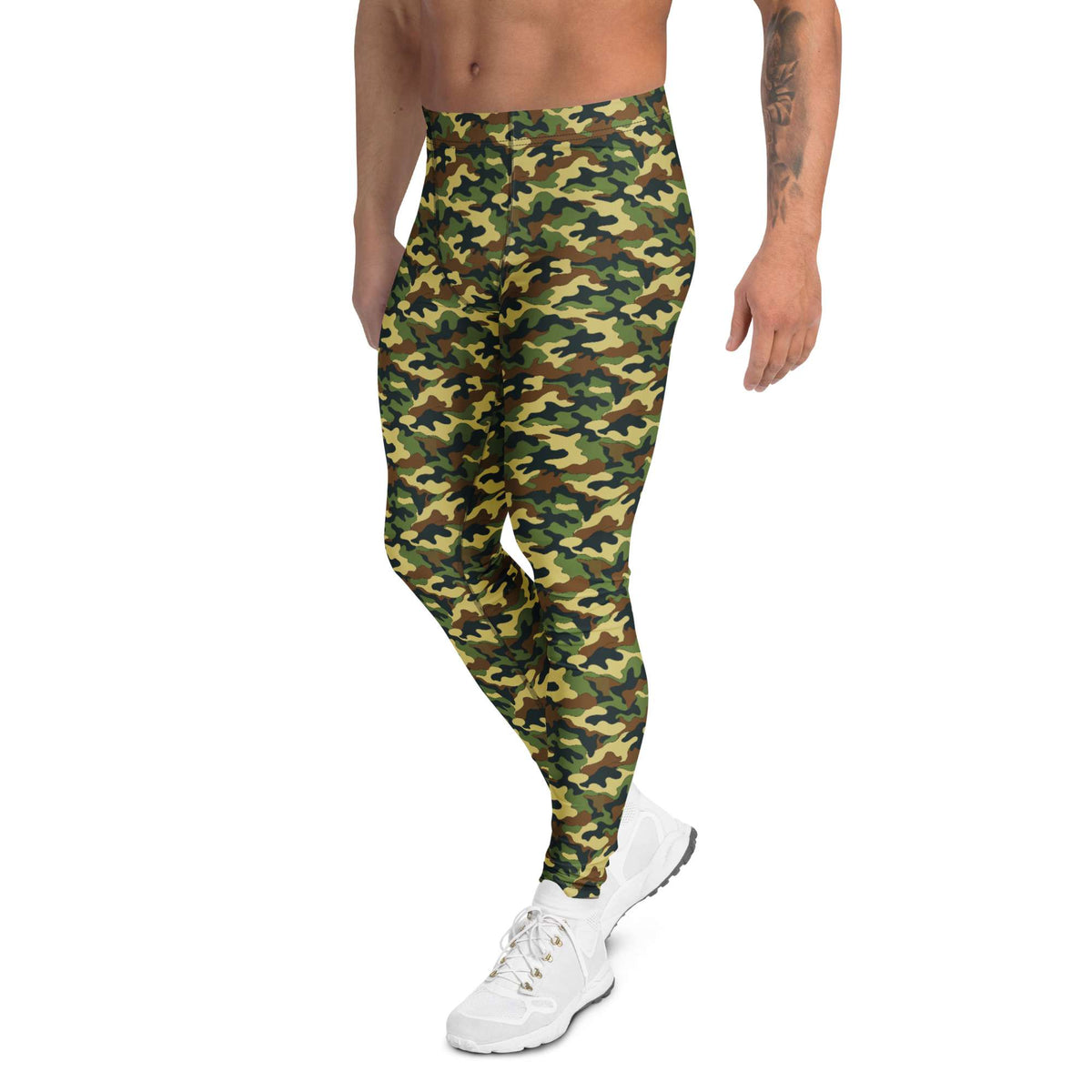 Durable Tactical Camouflage Pattern Men's Athletic Leggings for Activewear