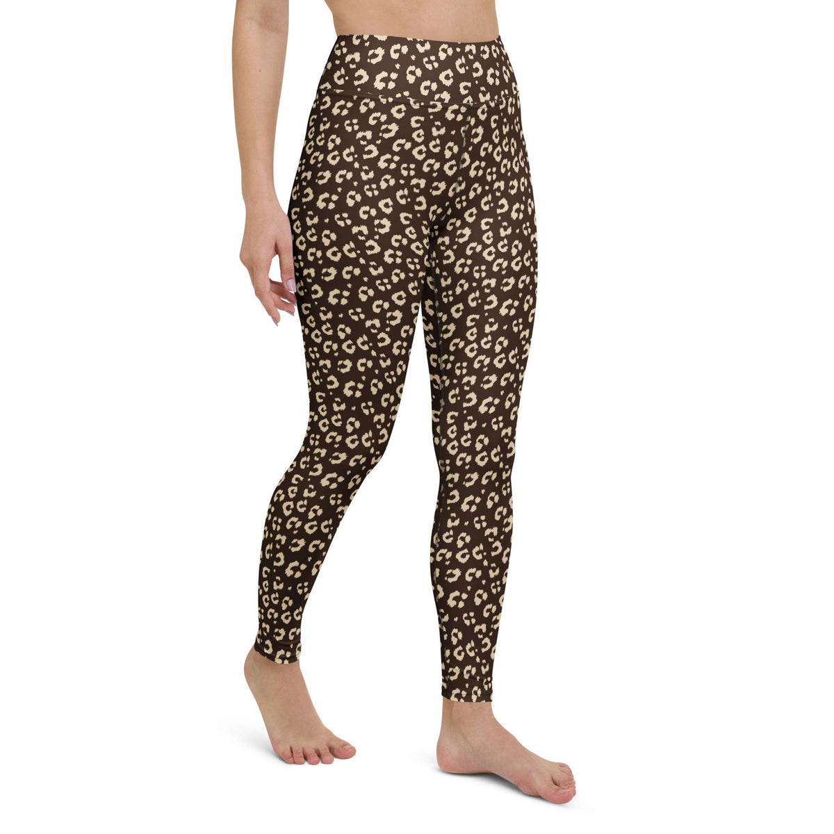 High-Quality Yoga Pants Comfortable Bold Brown Leopard Print Yoga Leggings for Activewear
