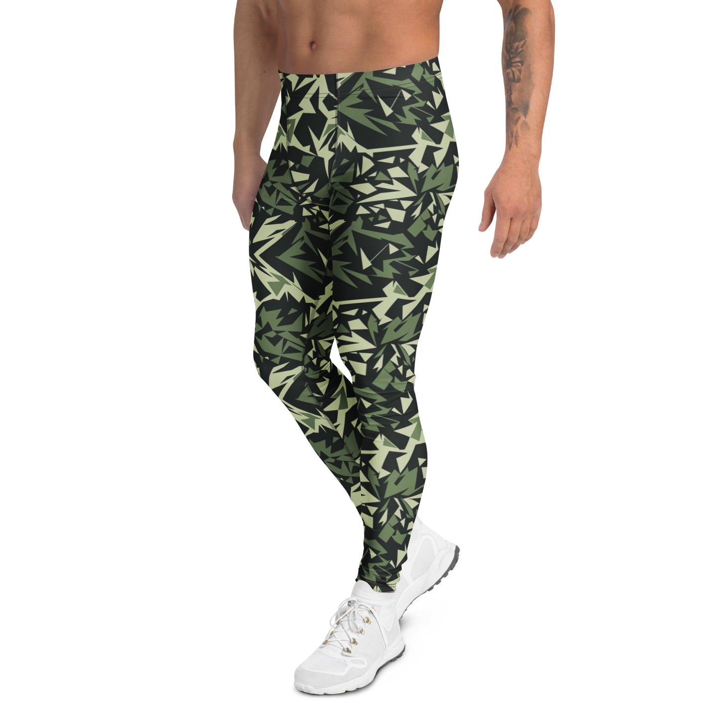 Modern Bold Geometric Camo Print Men's Athletic Leggings for Activewear