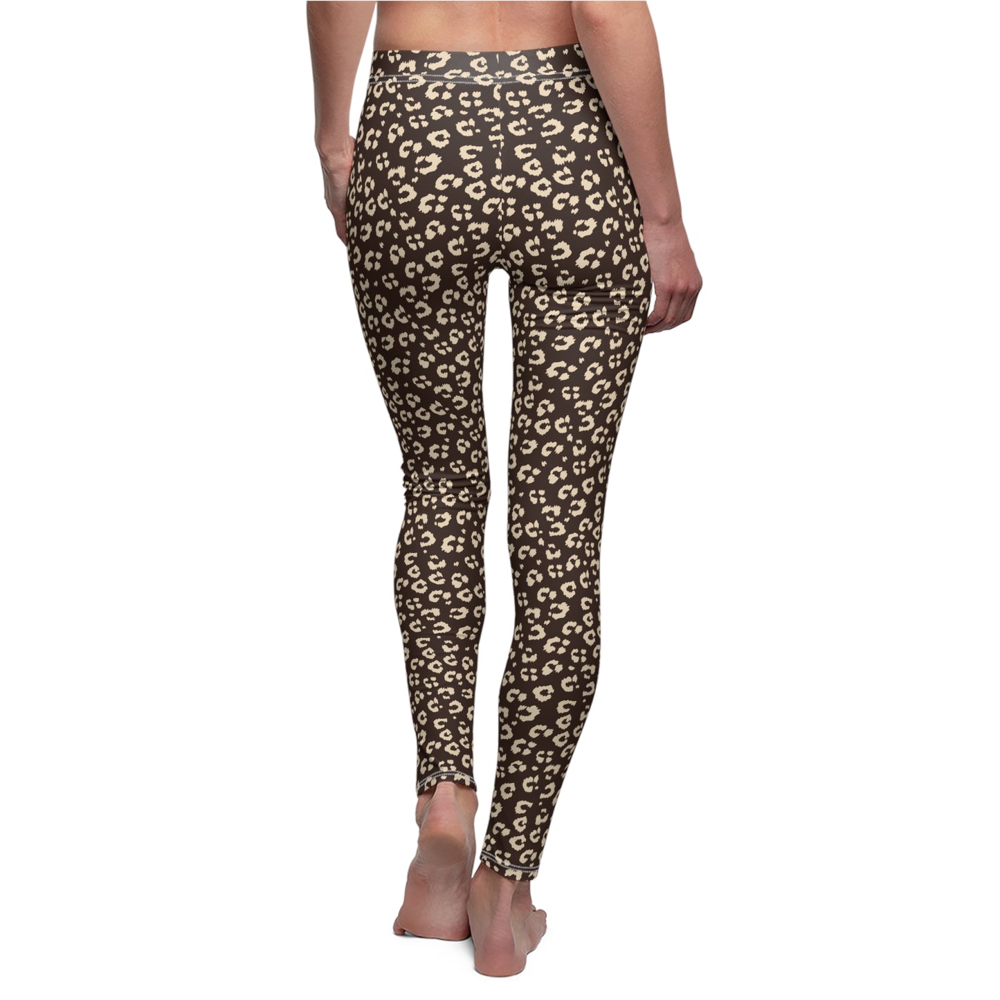 Modern Bold Leopard Print Women's Cut Sew Casual Leggings for Activewear