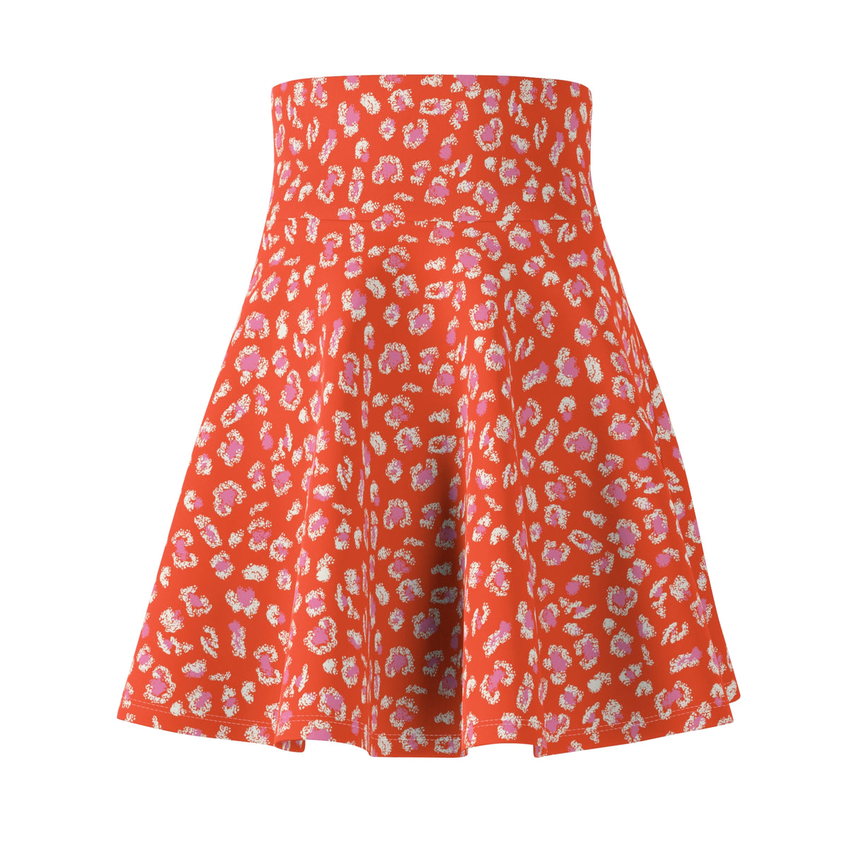 Shop Best Chic Bold Coral Leopard Print Women's Skater Skirt, featuring a flattering flare and standout color for playful, confident everyday style. Make a statement in the Bold Coral Leopard Print Women's Skater Skirt. Its twirl-ready silhouette brings fierce, feminine style to any look. Buy Cute Bold Coral Leopard Print Women's Skater Skirt for a vibrant, flattering piece that pairs easily with tees, blouses, and more.
