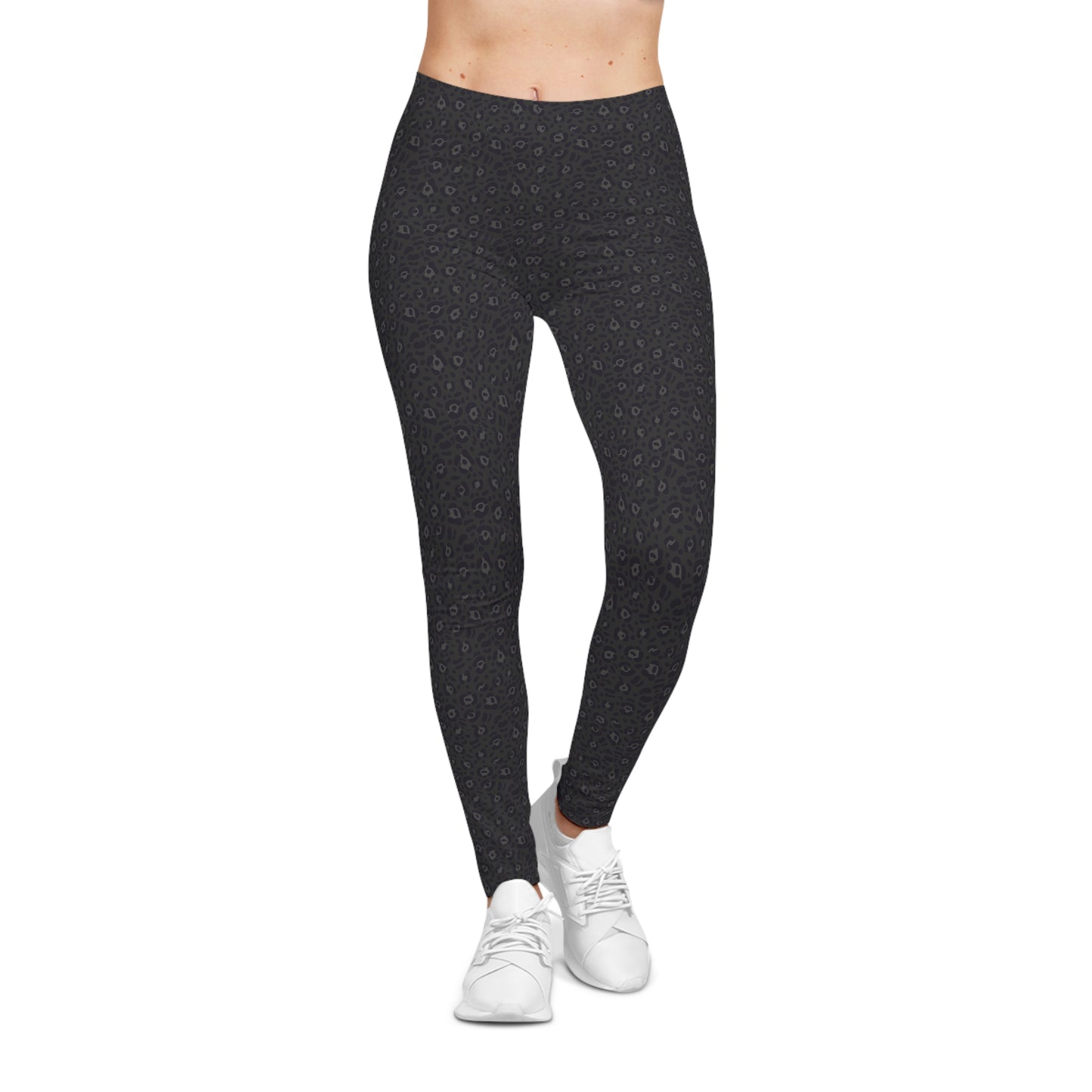 Black Leopard Print Women's Casual Leggings