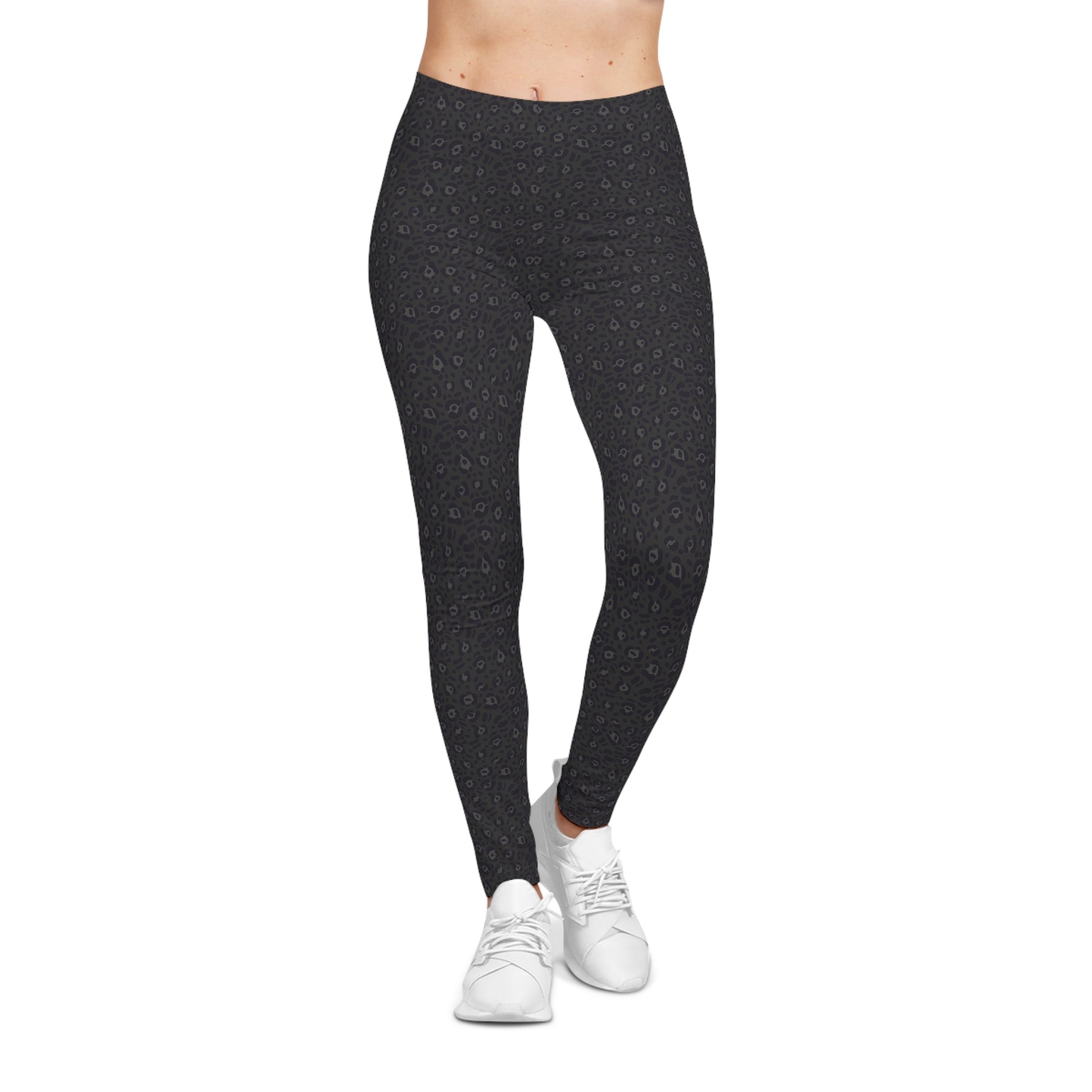 Black Leopard Print Women's Casual Leggings