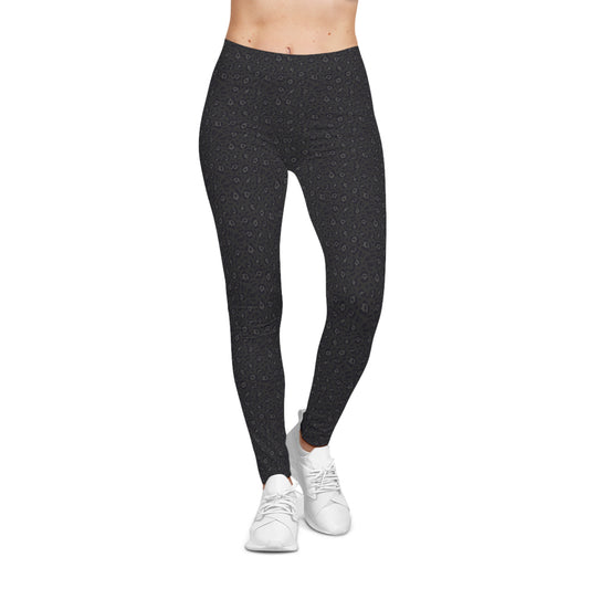 Black Leopard Print Women's Casual Leggings