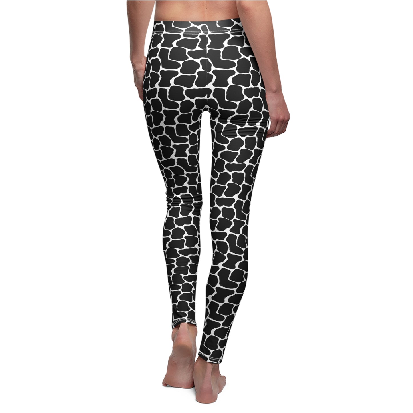 Black and White Cowhide Pattern for Stylish Leggings