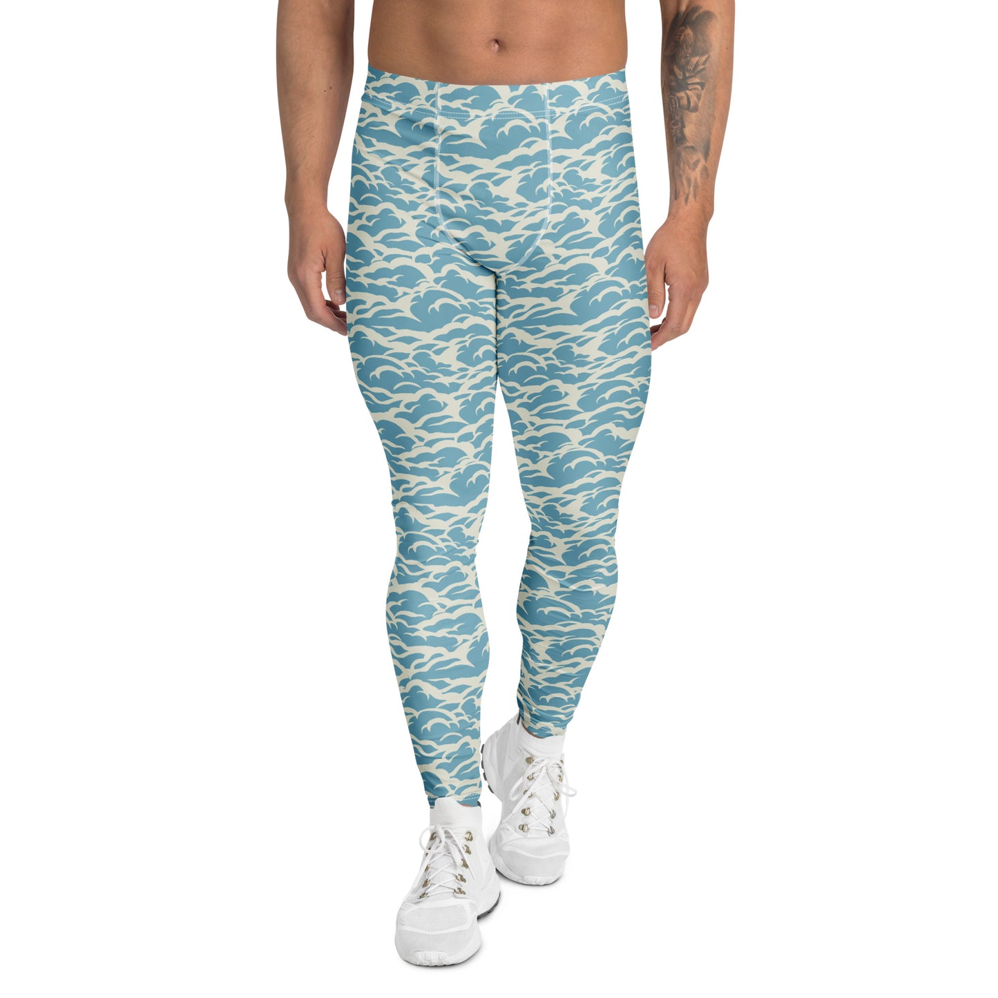 Blue Ocean Waves Men's Leggings for Active Wear