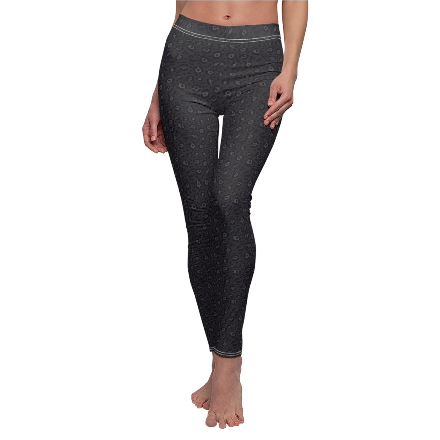 Bold Black Leopard Print Women's Casual Leggings