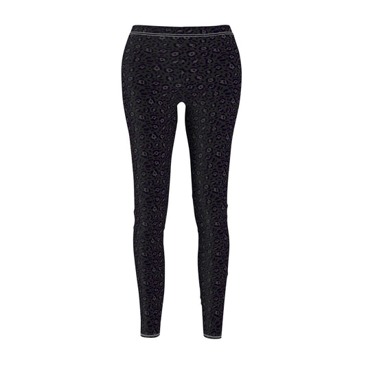 Bold Black Leopard Print Women's Casual Leggings for Activewear