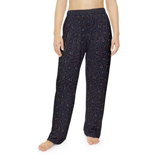 Shop Bold Black Leopard Print Women's Pajama Pants with a soft, relaxed fit for stylish lounging, cozy nights, and effortless comfort. Refresh your sleepwear with Bold Black Leopard Print Women's Pajama Pants—an eye-catching choice for relaxing in comfort at home. Buy Bold Black Leopard Print Women's Pajama Pants, made for a statement sleepwear look and comfortable all-day lounging at home.