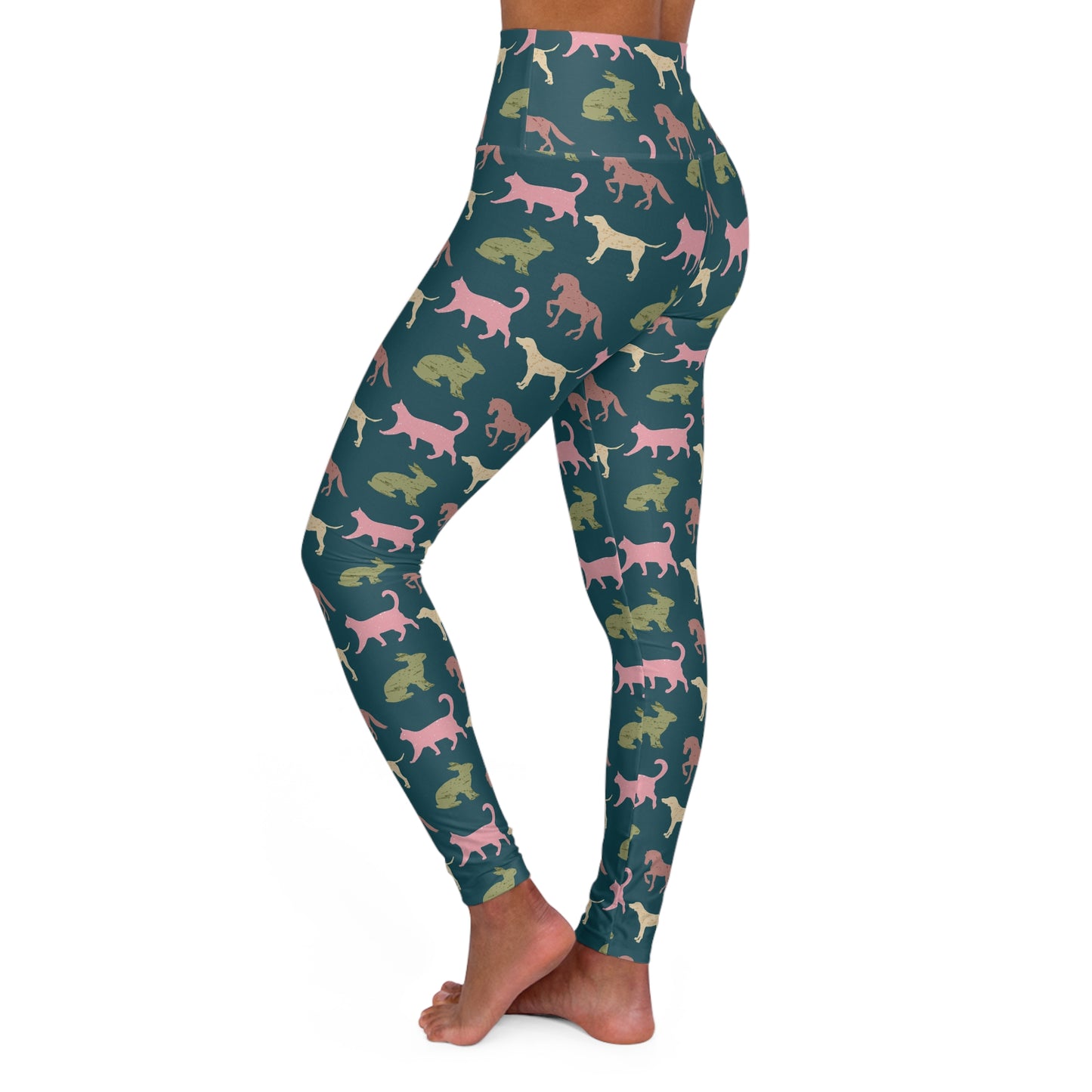 Bold Comfortable Colorful Animals Pattern High Waist Yoga Leggings for Activewear