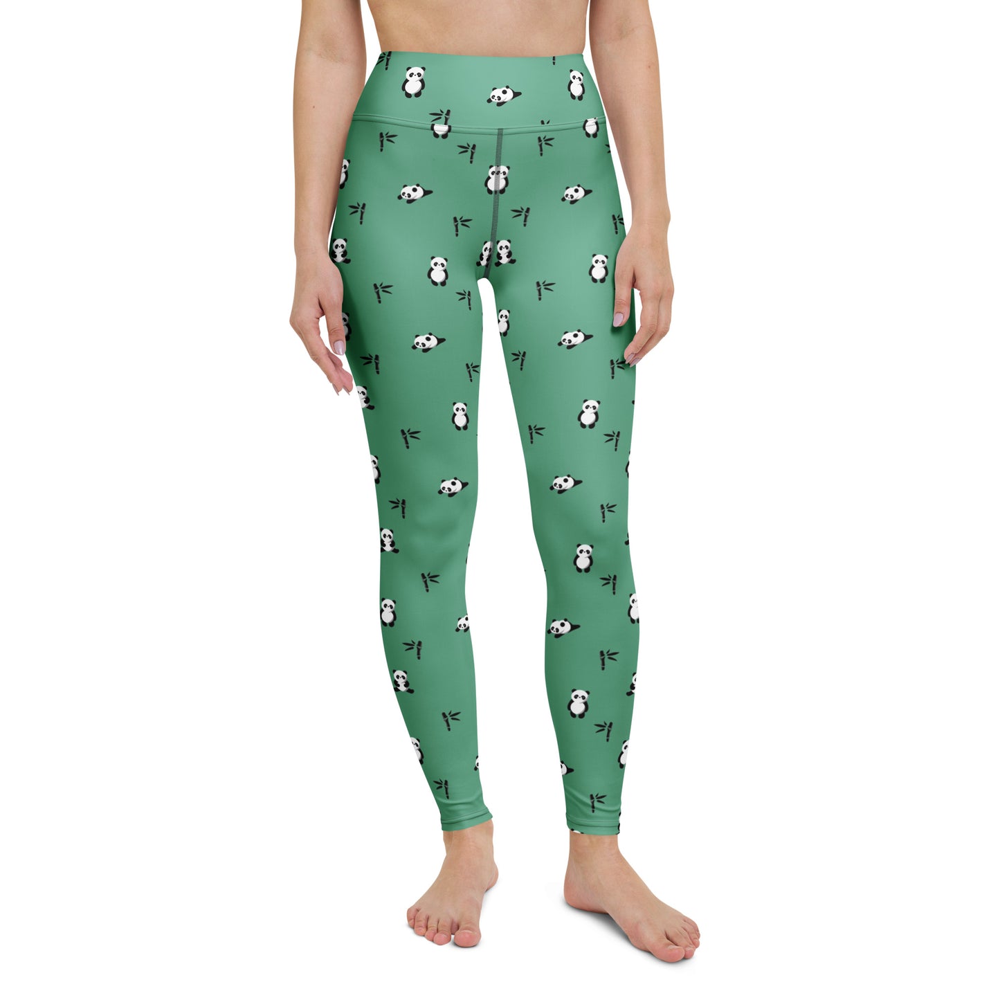 Bold Comfortable Cute Bamboo Panda Print Yoga Leggings Activewear