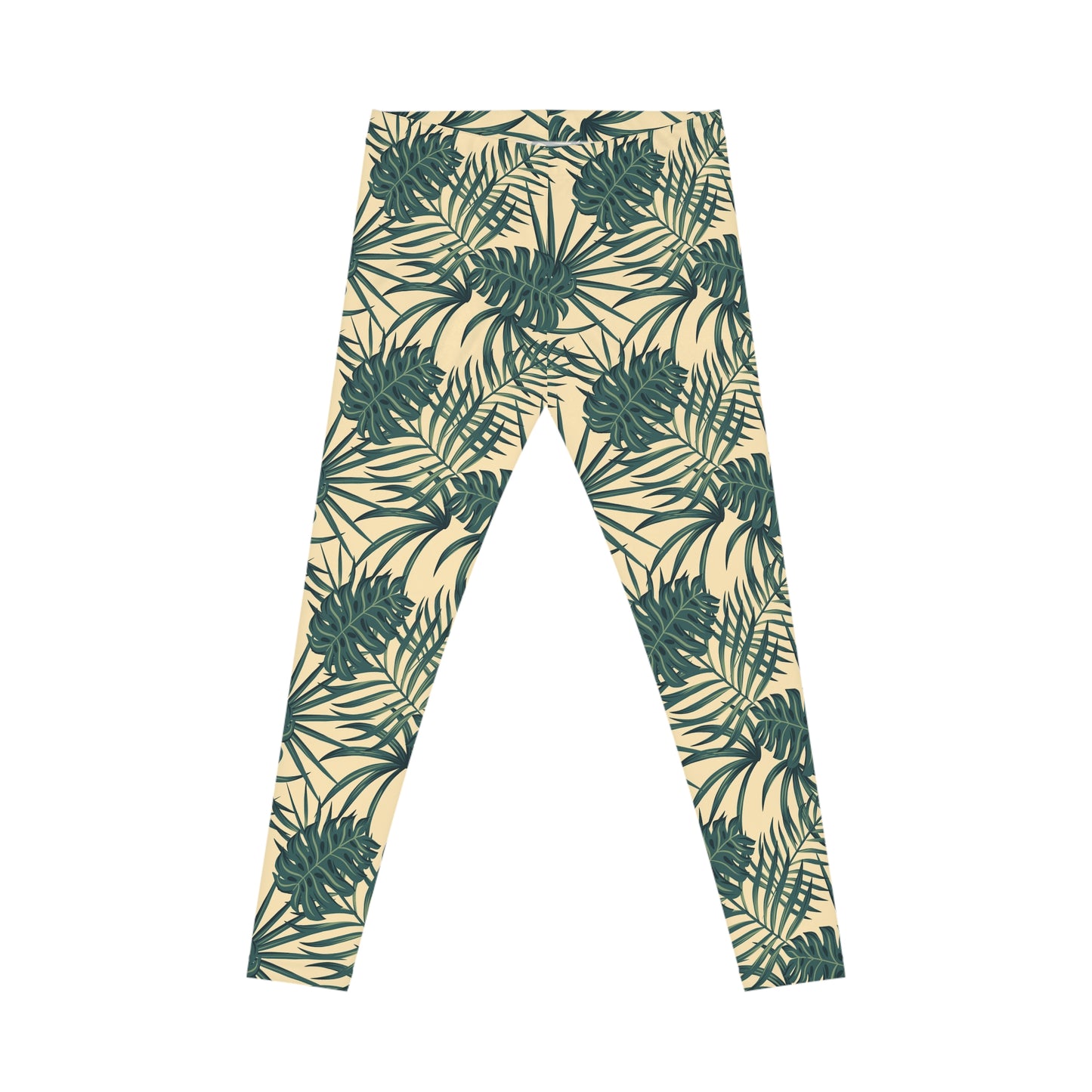 Bold Comfortable Tropical Palm Leaf Print Women's Casual Leggings Activewear