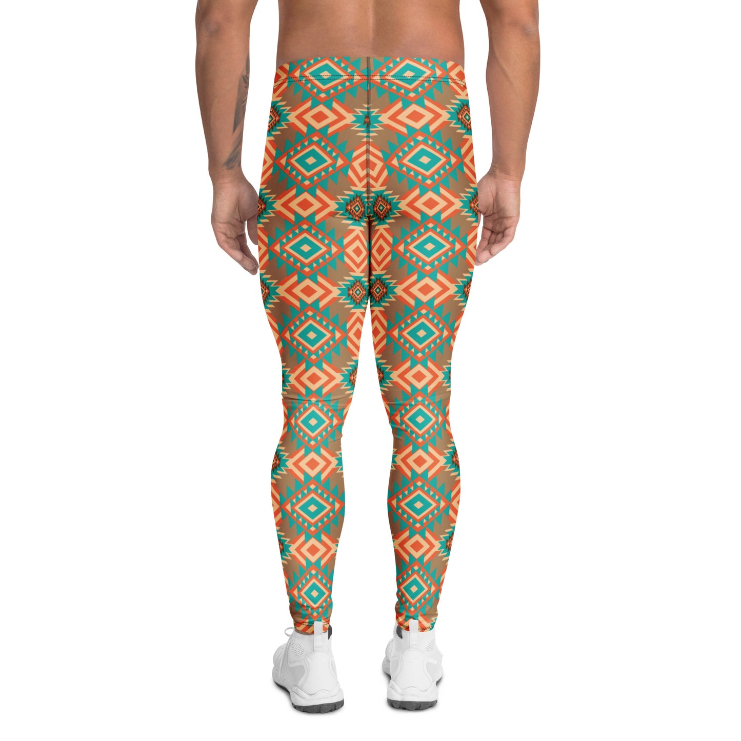 Bold Comfortable Vintage Ikat Ethnic Aztec Tribal Men's Leggings Activewear