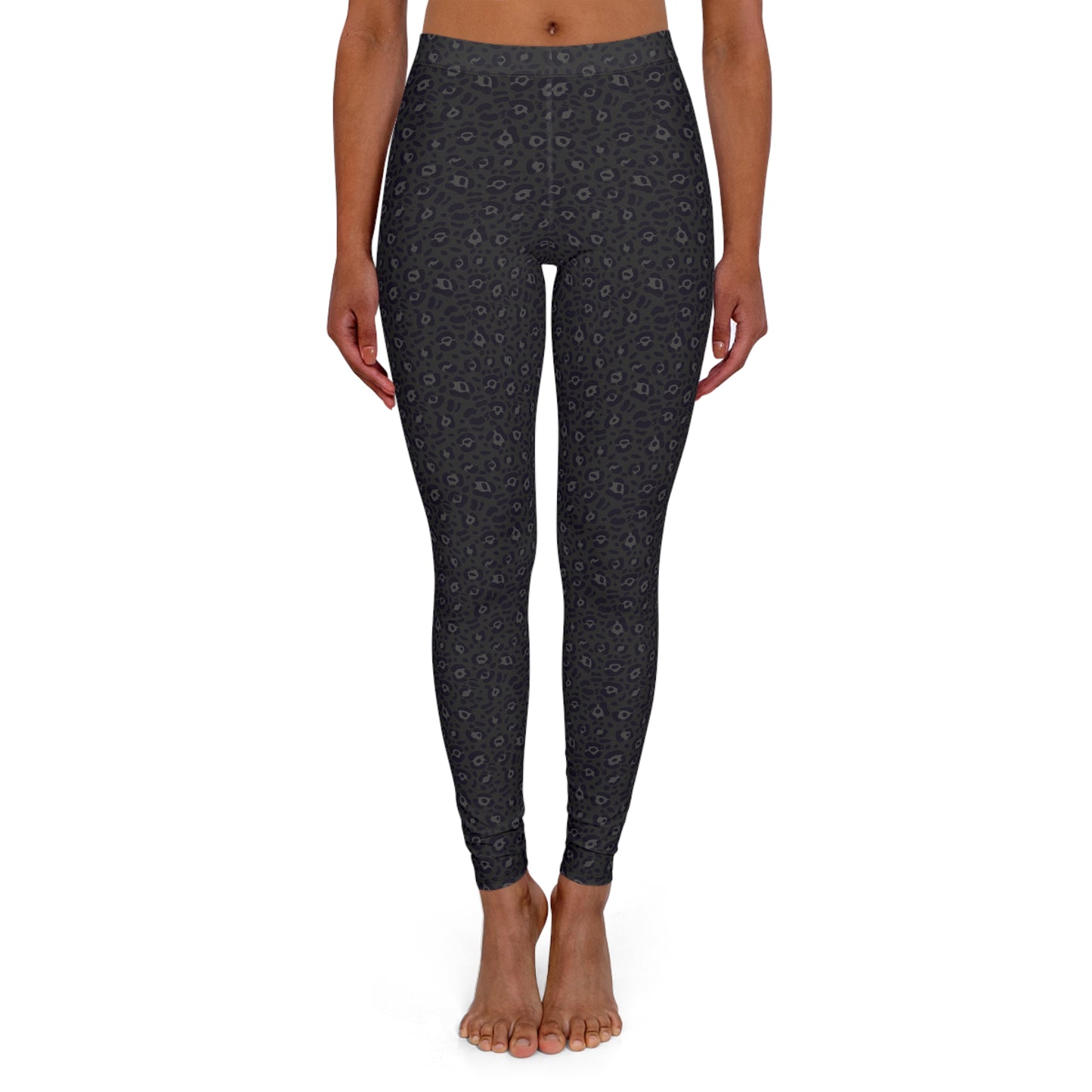 Bold Dark Leopard Print Women's Casual Spandex Leggings
