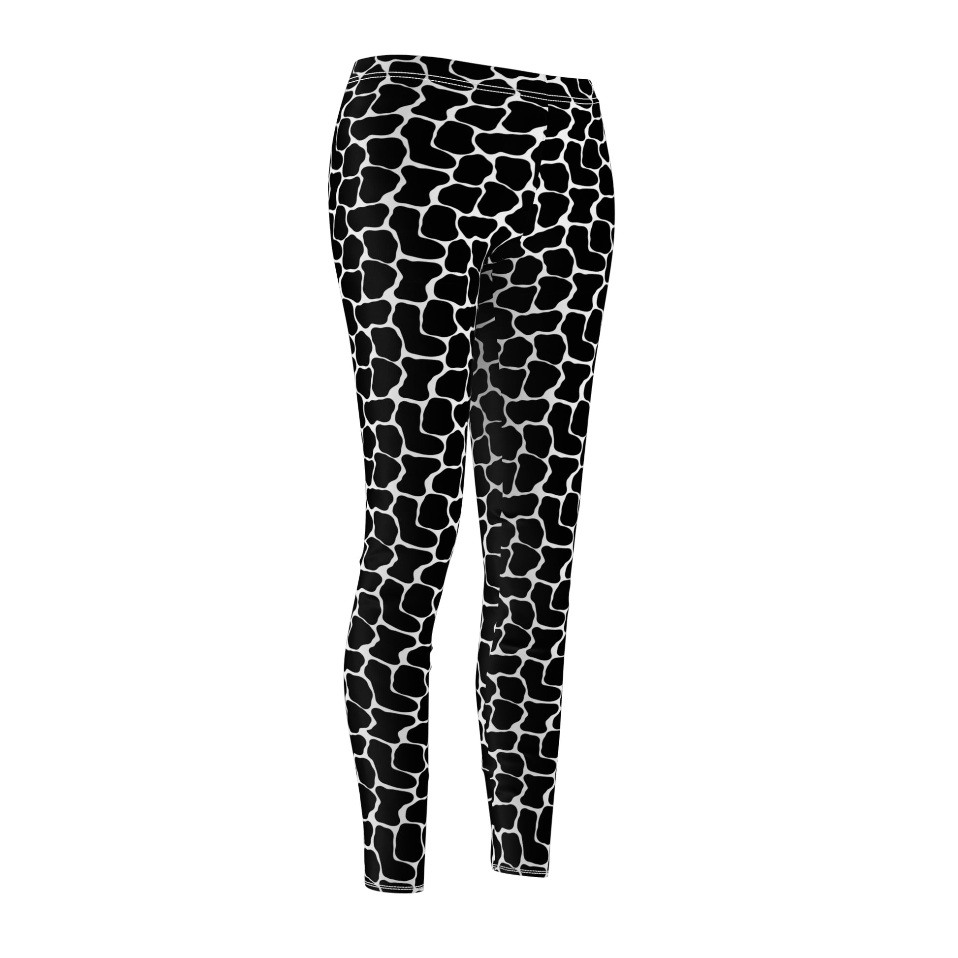 Bold Monochrome Leggings with Cow Spot Motif