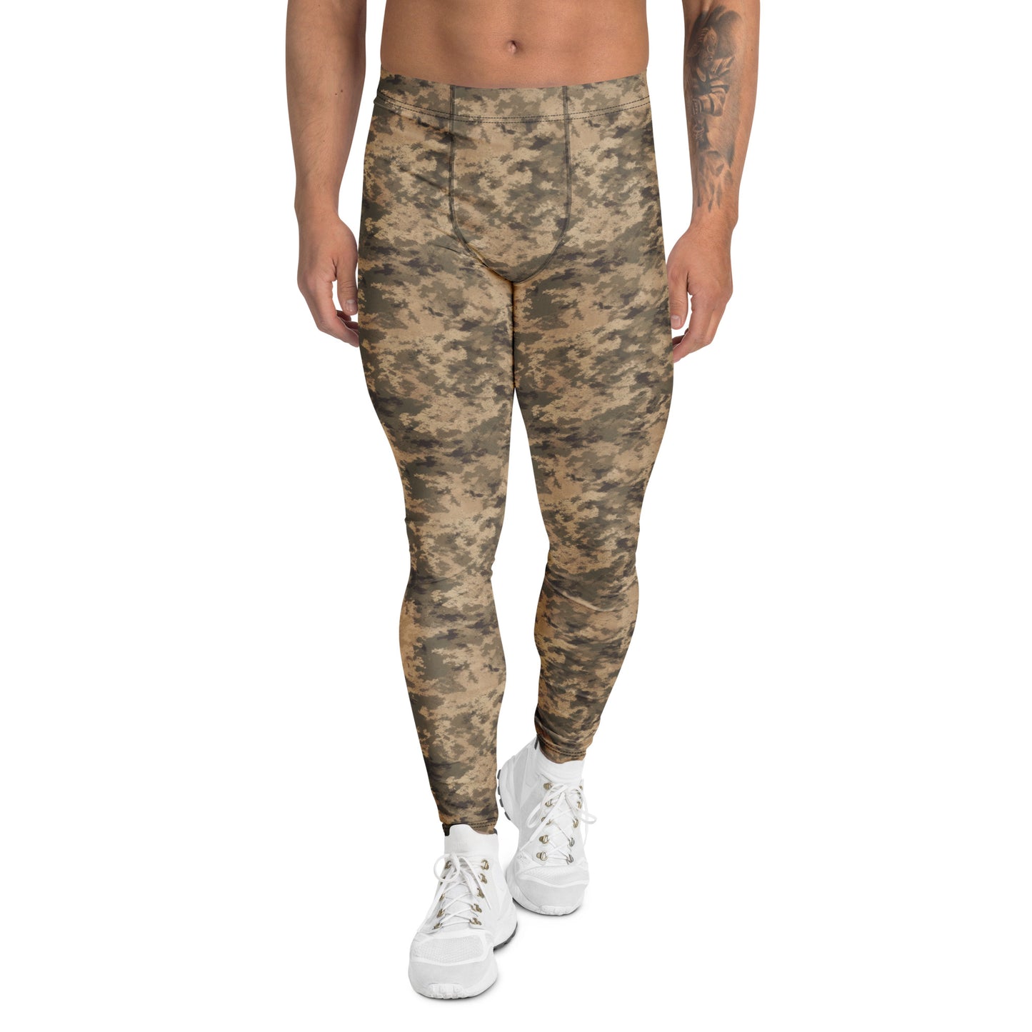 Bold Tactical Camouflage Print Men's Leggings for Activewear