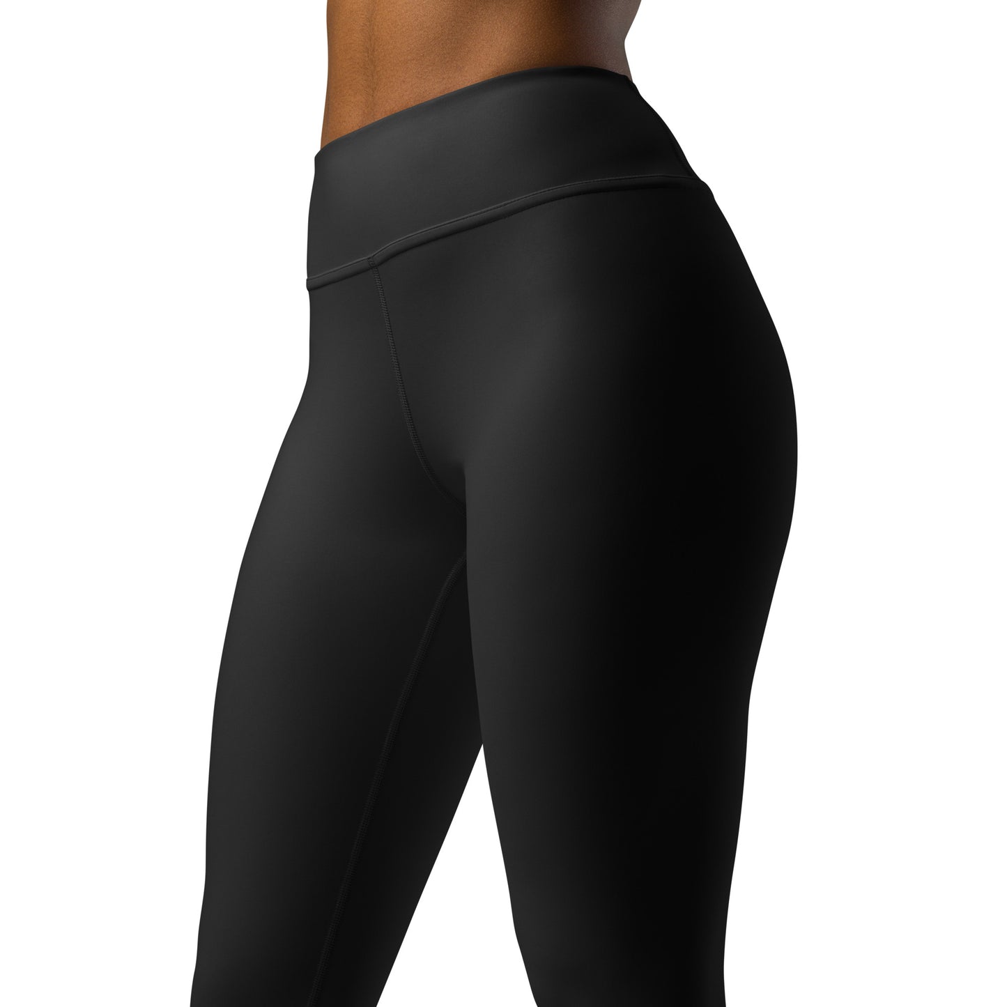 Chic Comfortable Bold Plain Solid Color Black Pearl Yoga Leggings