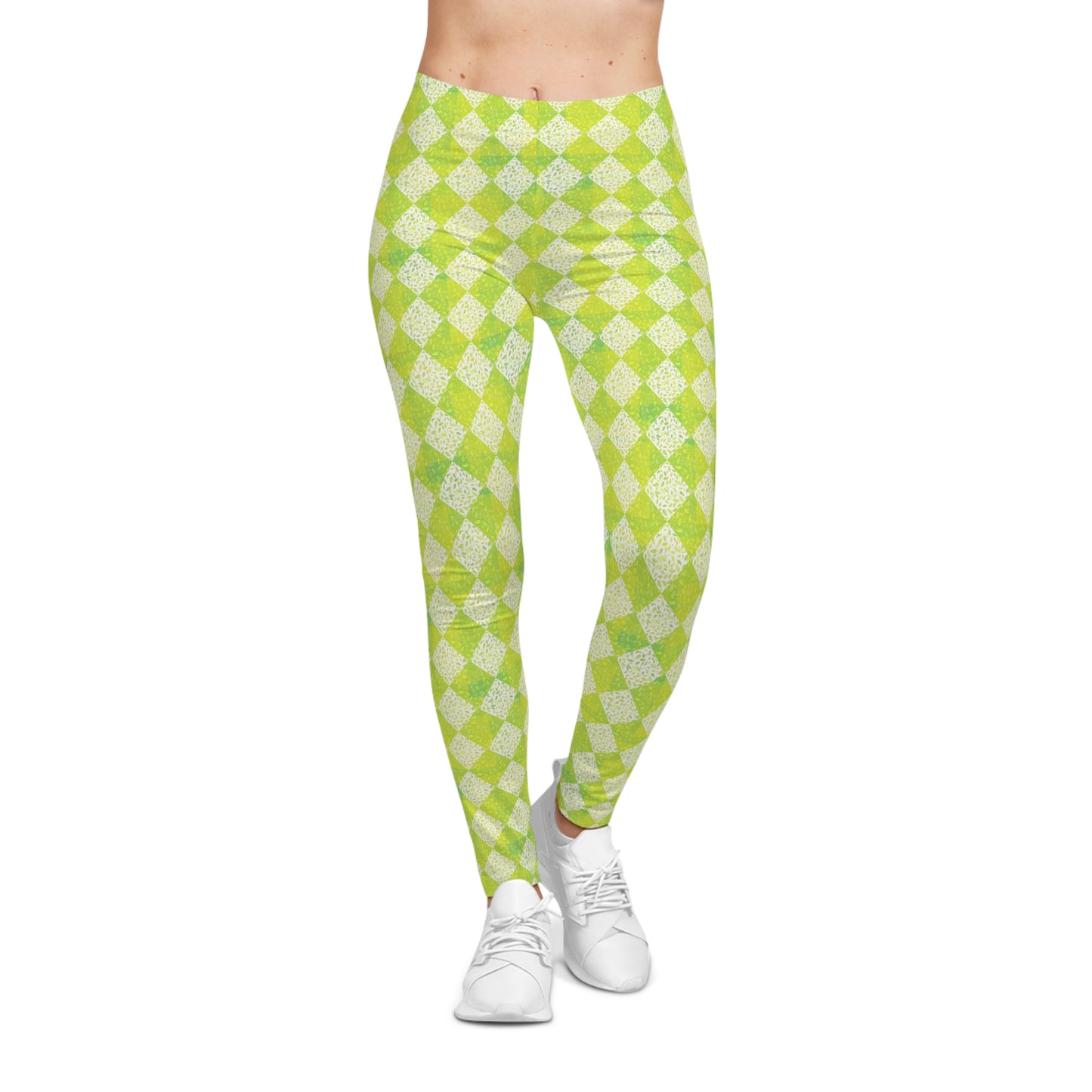 Chic Elegant Bold Comfortable Gingham Plaid Argyle Print Women's Casual Leggings