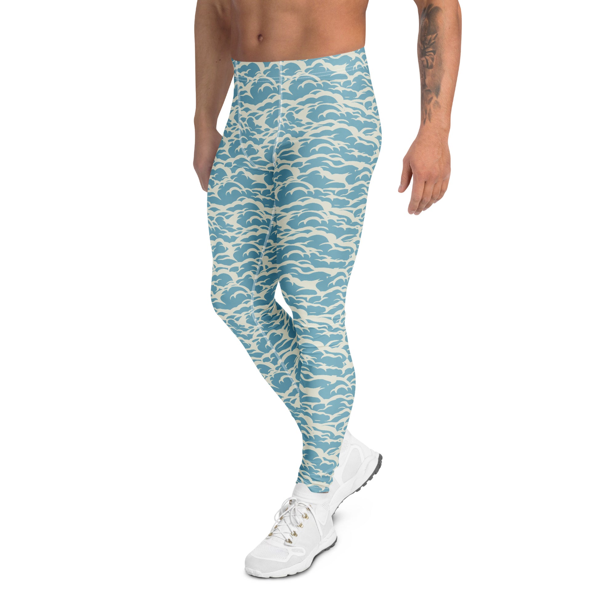 Comfortable Blue Ocean Waves Men's Workout Pants for Active Wear