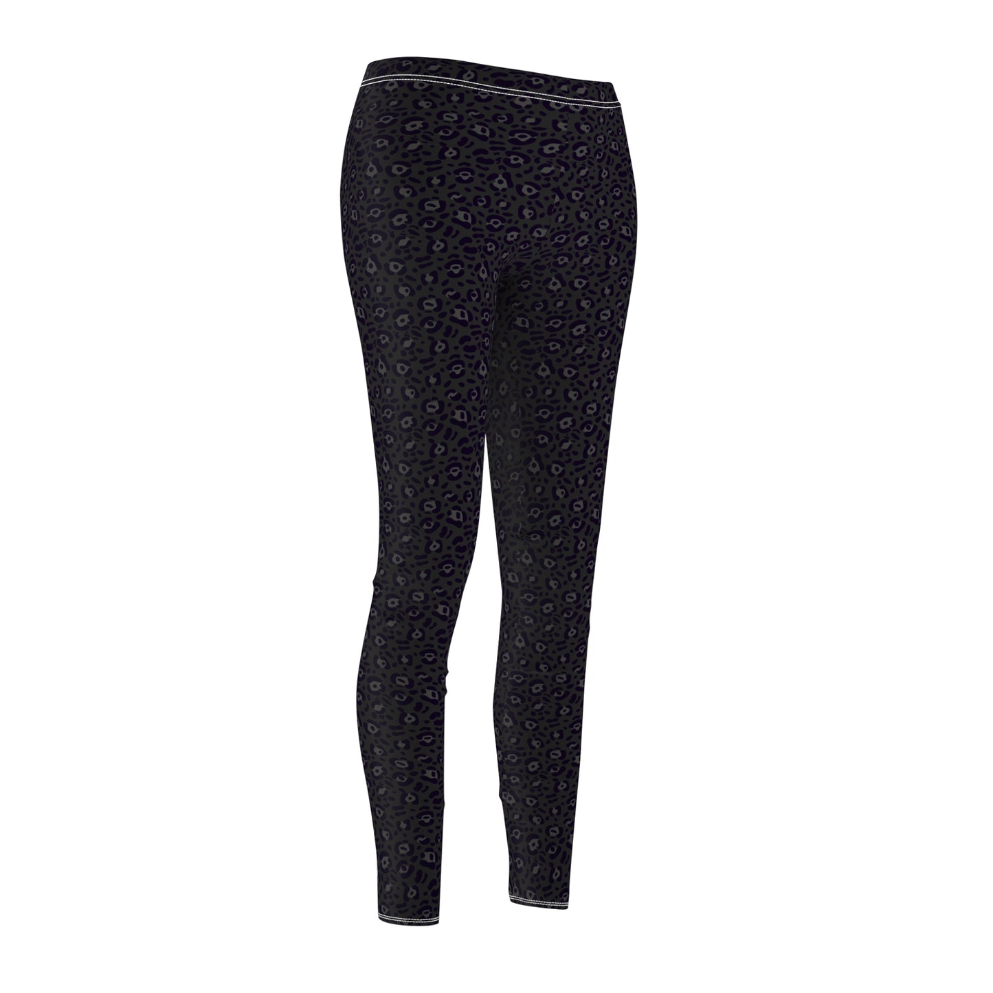 Comfortable Bold Black Leopard Print Women's Casual Leggings for Activewear