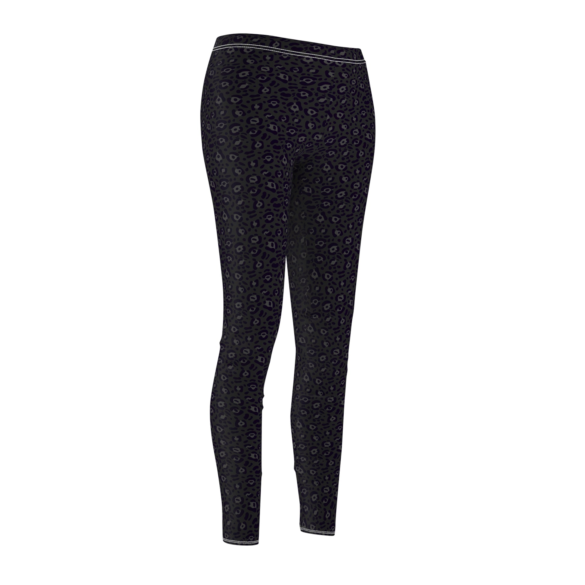 Comfortable Bold Black Leopard Print Women's Casual Leggings for Activewear