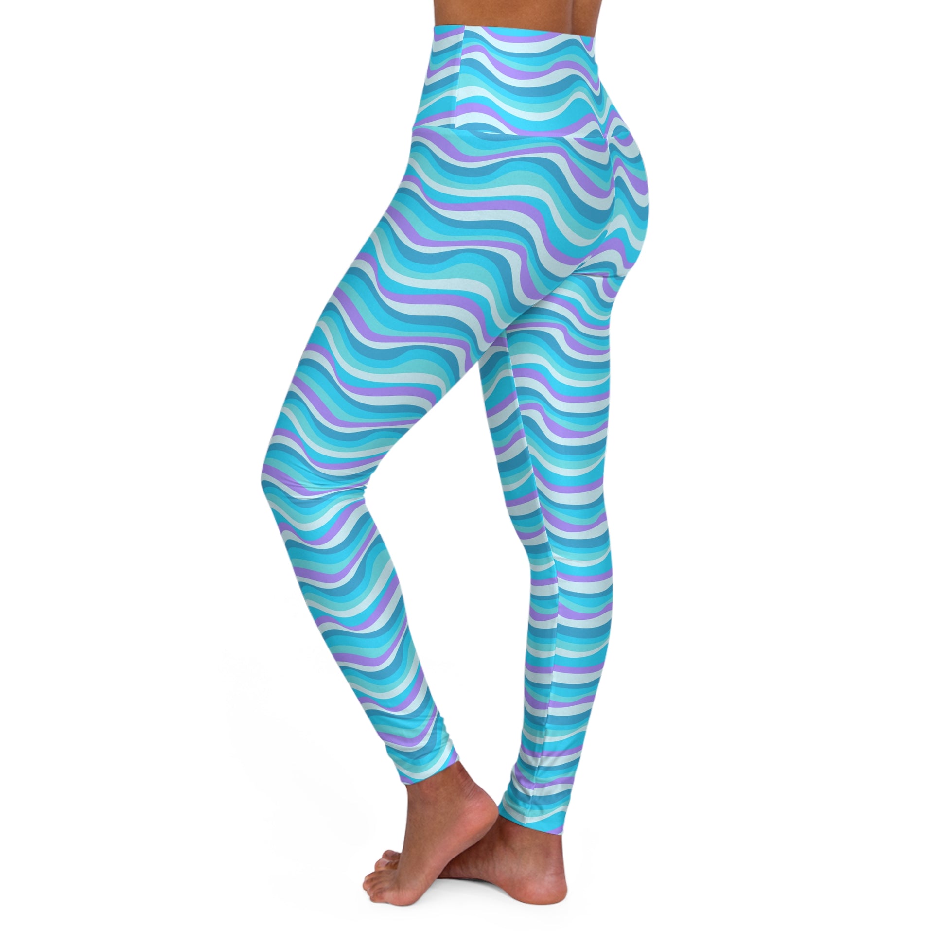 Comfortable Bold Bohemian Waves Spiritual Fashion Yoga Leggings for Activewear
