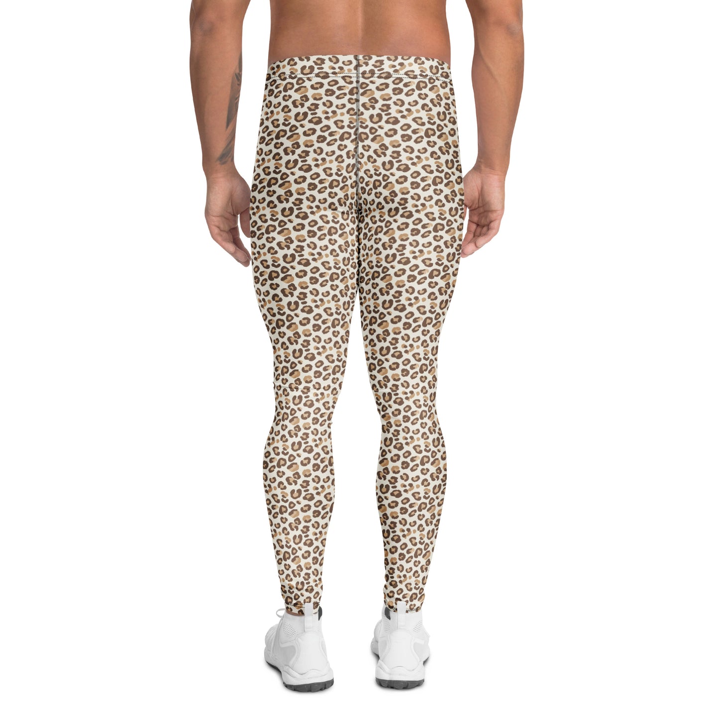 Comfortable Bold Brown Leopard Print Men's Athletic Leggings for Activewear