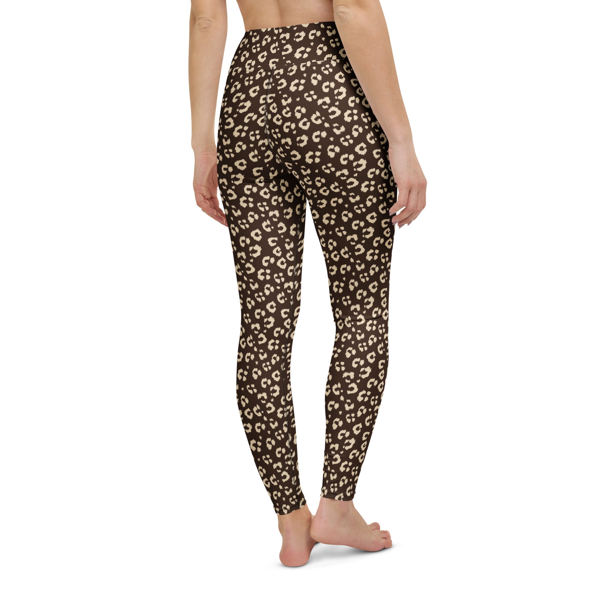 Comfortable Bold Brown Leopard Print Yoga Leggings for Activewear