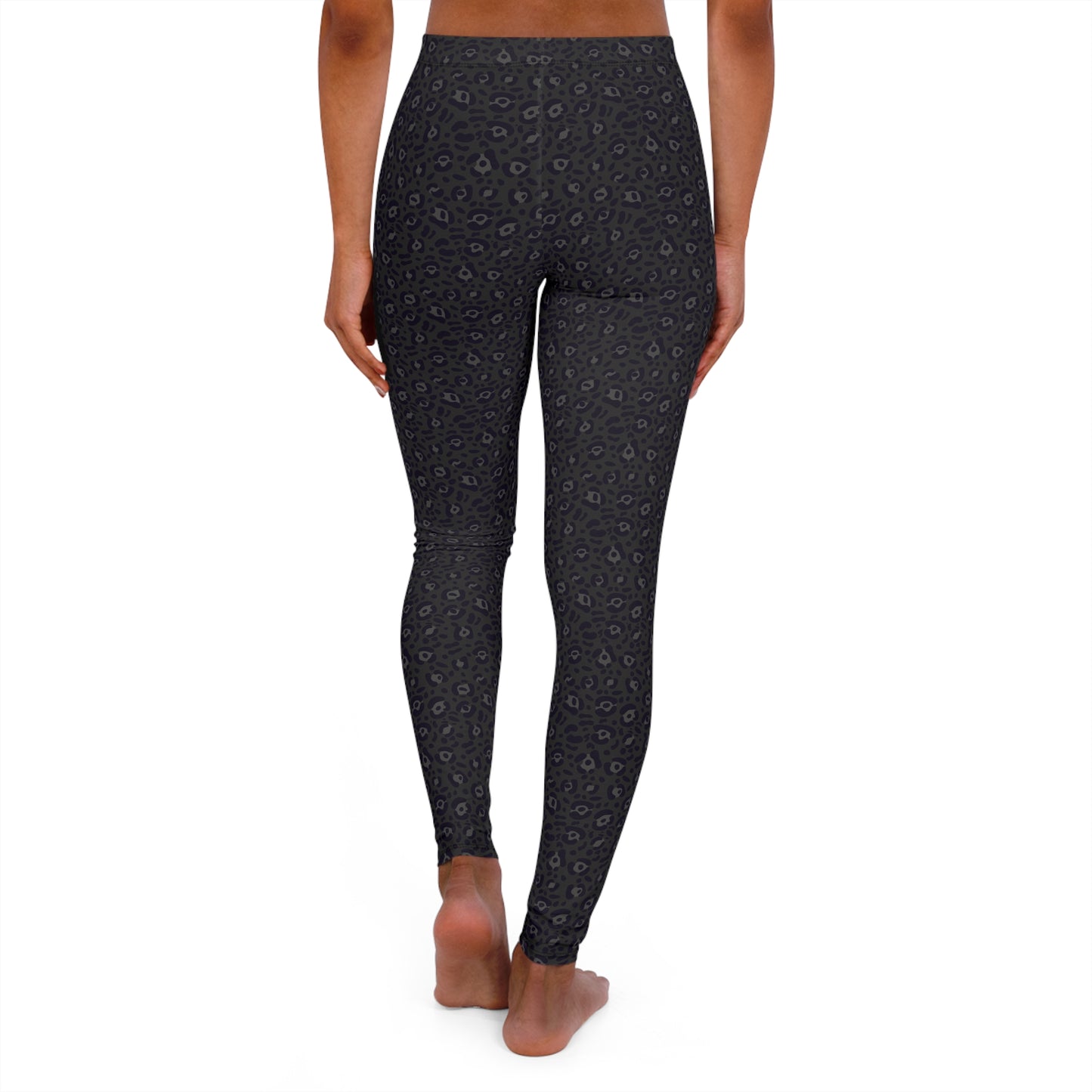 Comfortable Bold Dark Leopard Print Women's Casual Spandex Leggings for Activewear