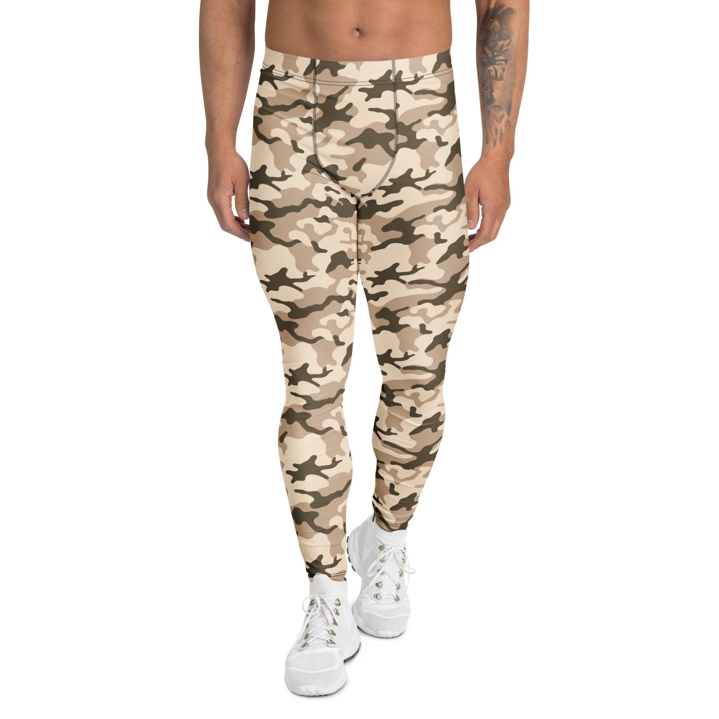 Comfortable Bold Desert Camo Pattern Men's Athletic Leggings