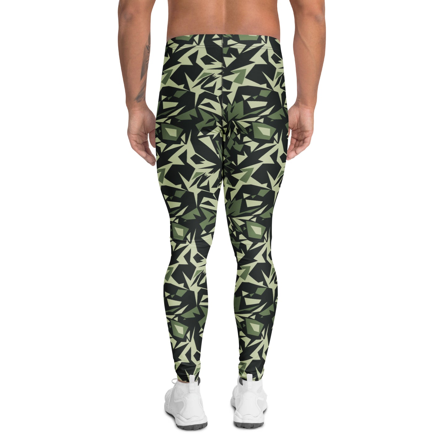 Comfortable Bold Geometric Camo Print Men's Athletic Leggings for Activewear