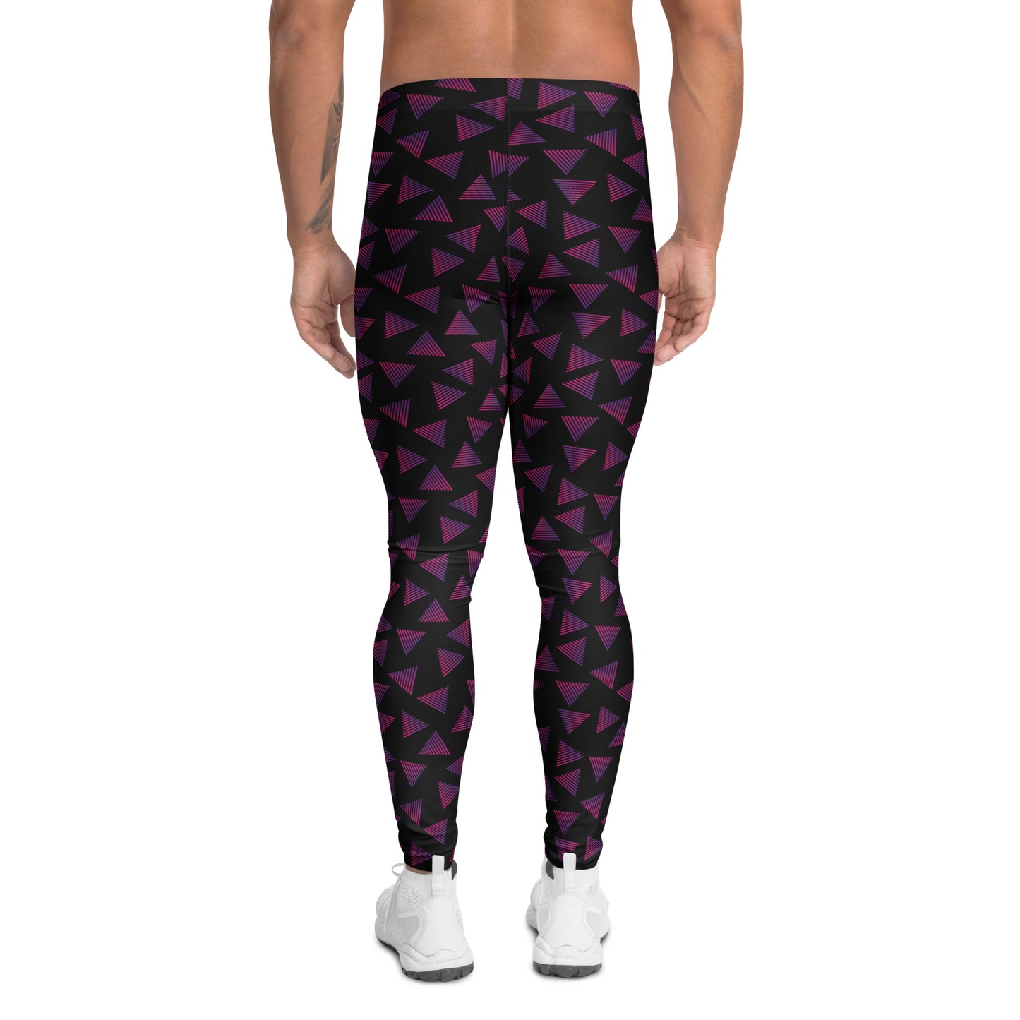 Comfortable Bold Gradient Triangles Graphic Men's Leggings for Activewear