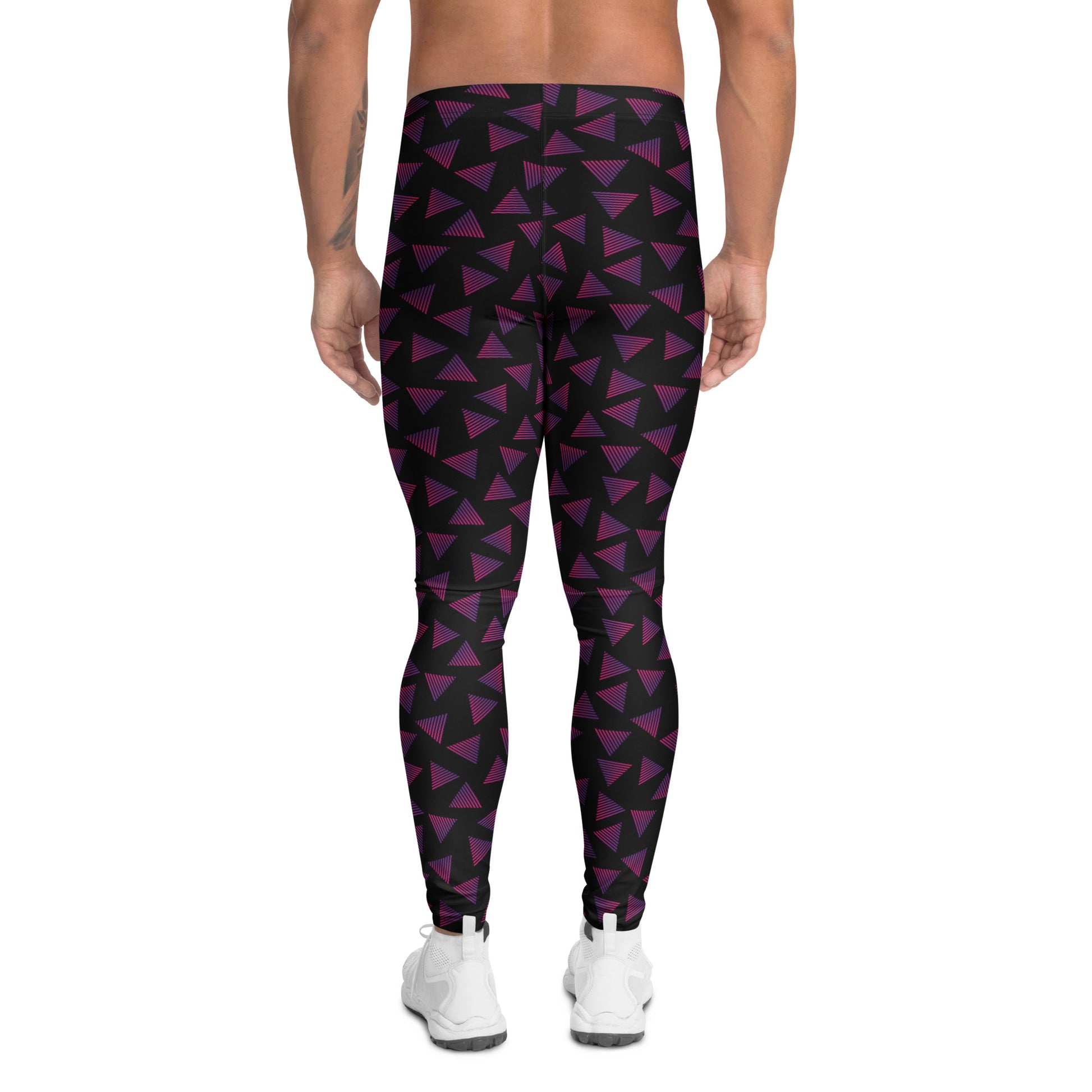 Comfortable Bold Gradient Triangles Graphic Men's Leggings for Activewear