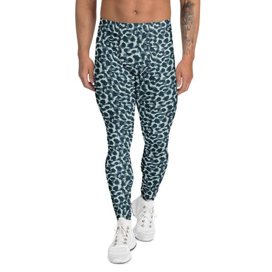 Comfortable Bold Green Leopard Print Men's Athletic Leggings for Activewear