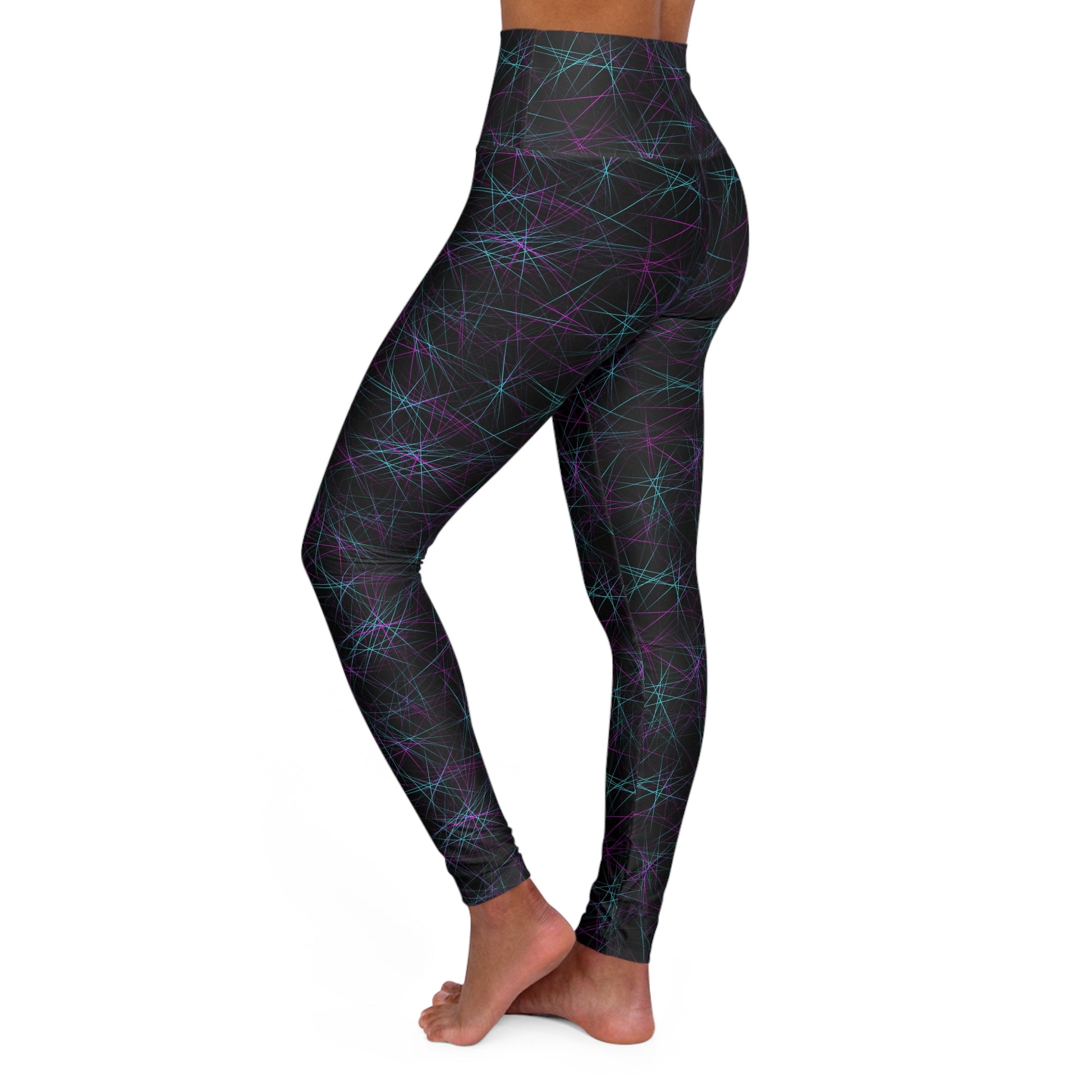 Comfortable Bold Vibrant High Waisted Yoga Leggings Colorful Neon for Activewear