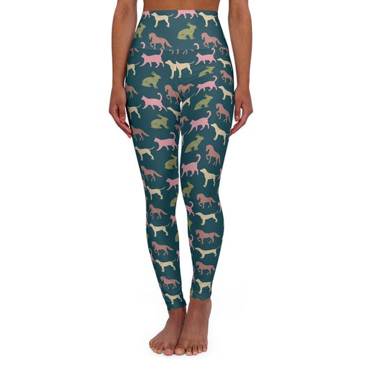 Comfortable Colorful Animals Pattern High Waist Yoga Leggings Activewear