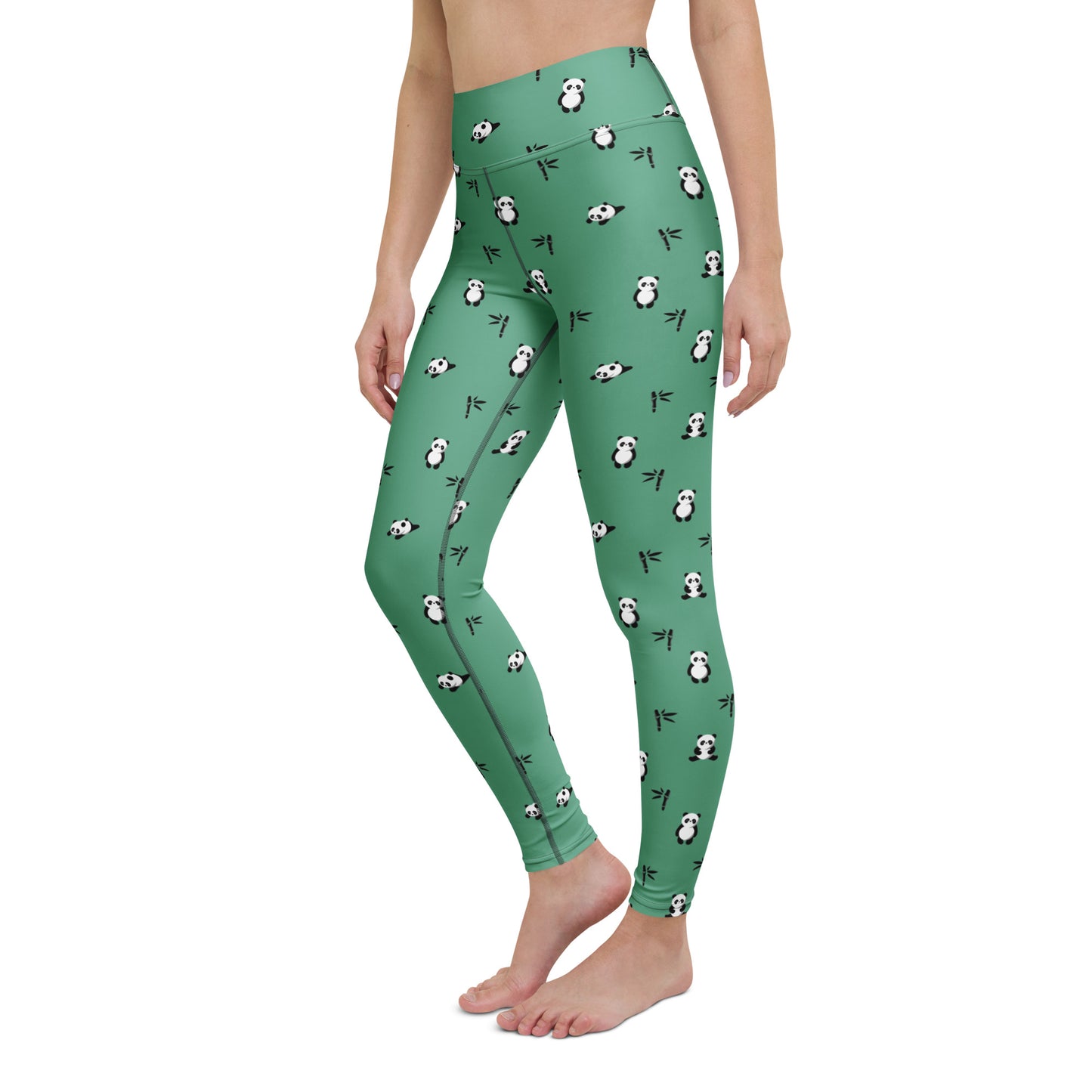 Comfortable Cute Bamboo Panda Print Yoga Leggings Activewear