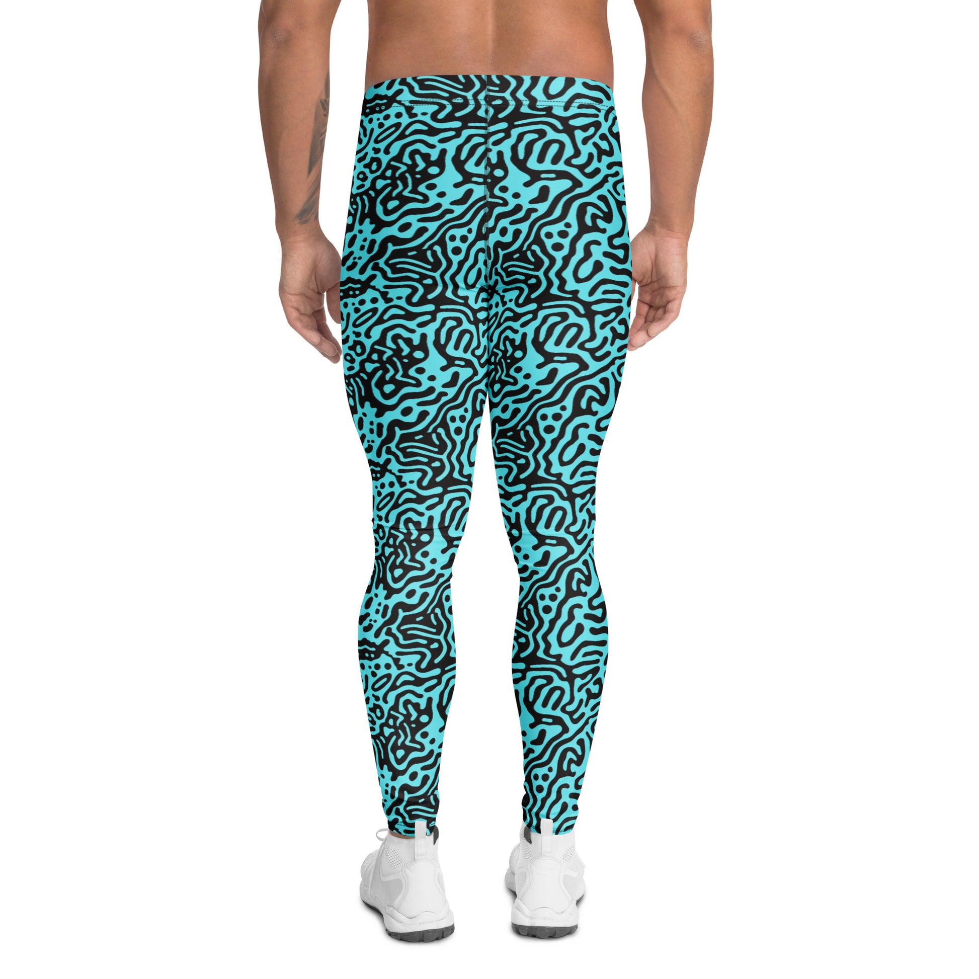 Comfortable Minimalist Bold Colorful Fluid Print Men's Athletic Leggings for Activewear