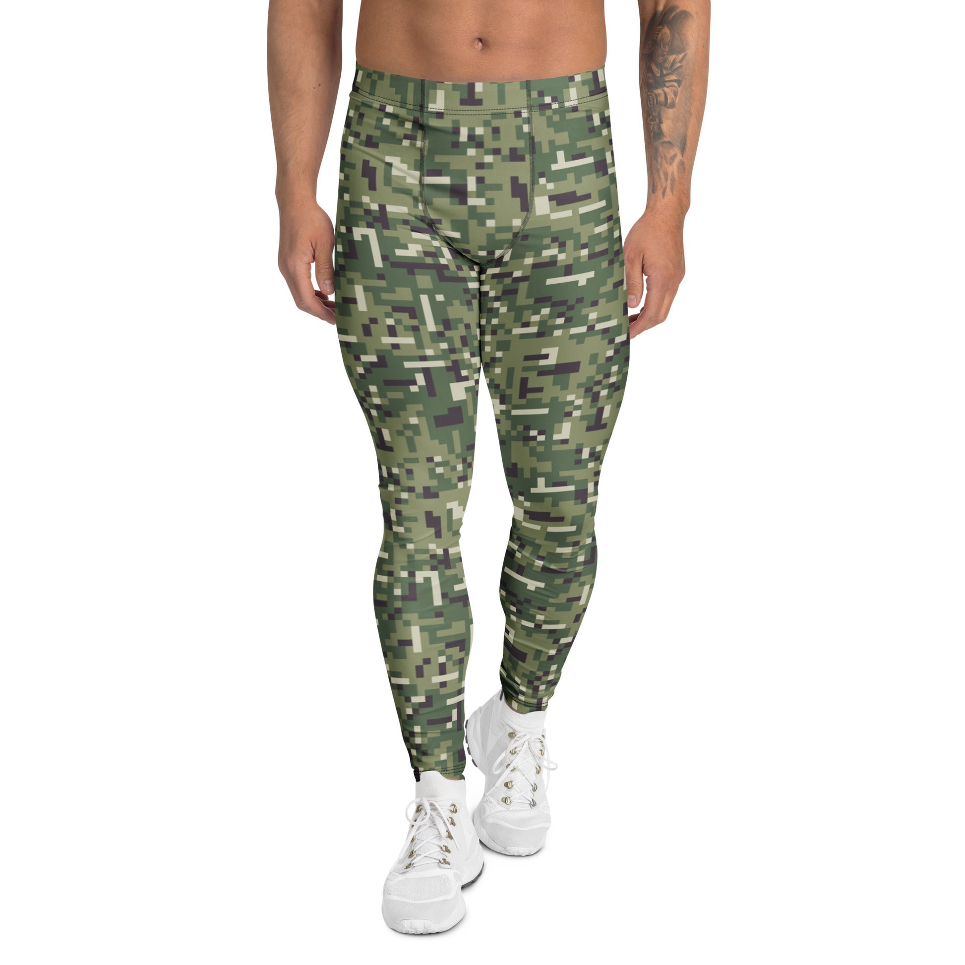 Comfortable Pixelated Digital Camouflage Print Men's Leggings for Activewear
