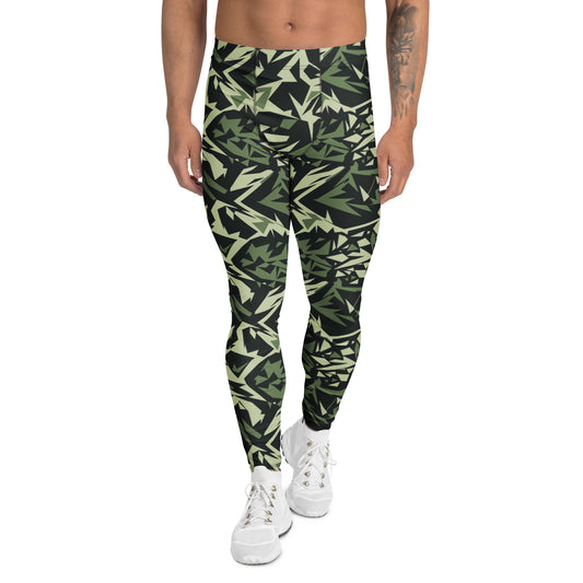 Comfortable Unique Bold Geometric Camo Print Men's Athletic Leggings for Activewear