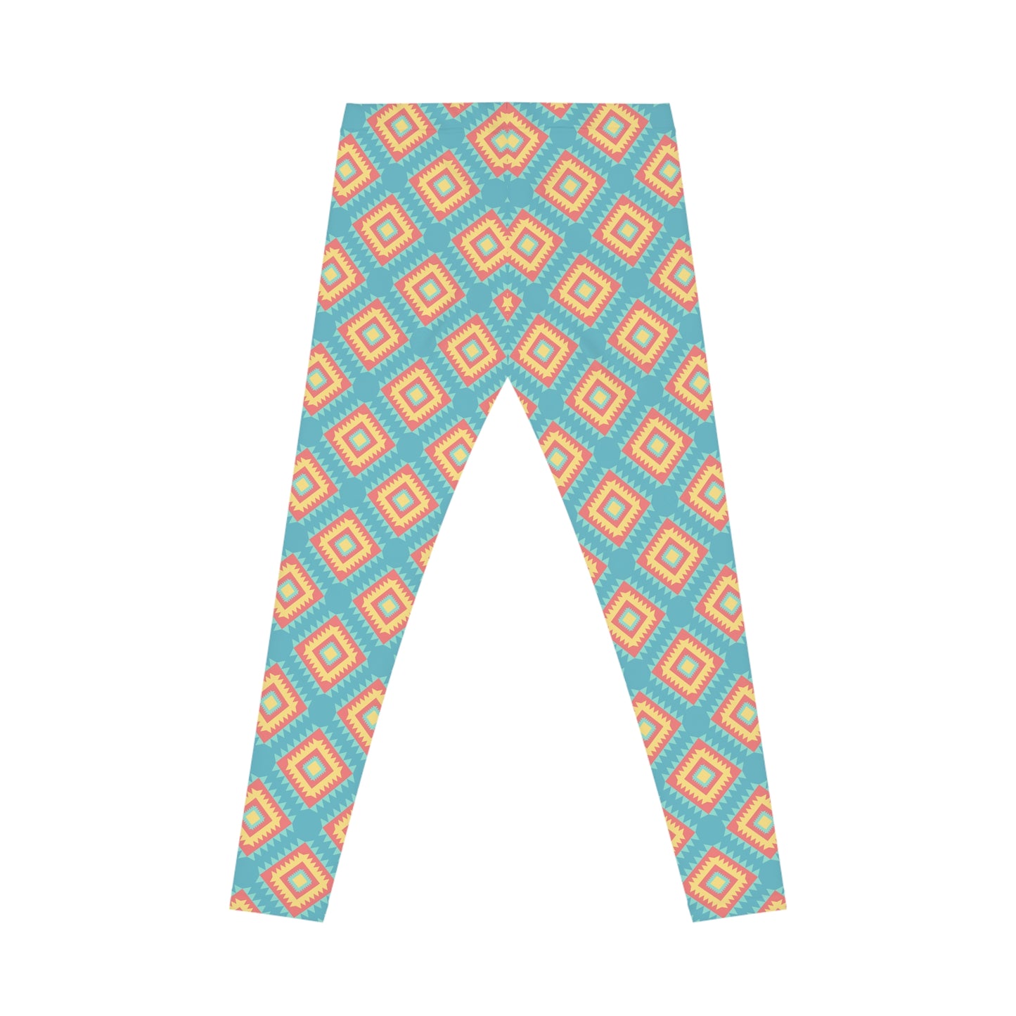 Comfortable Women's Casual Leggings Bold Colorful Geometric Tribal Diamond