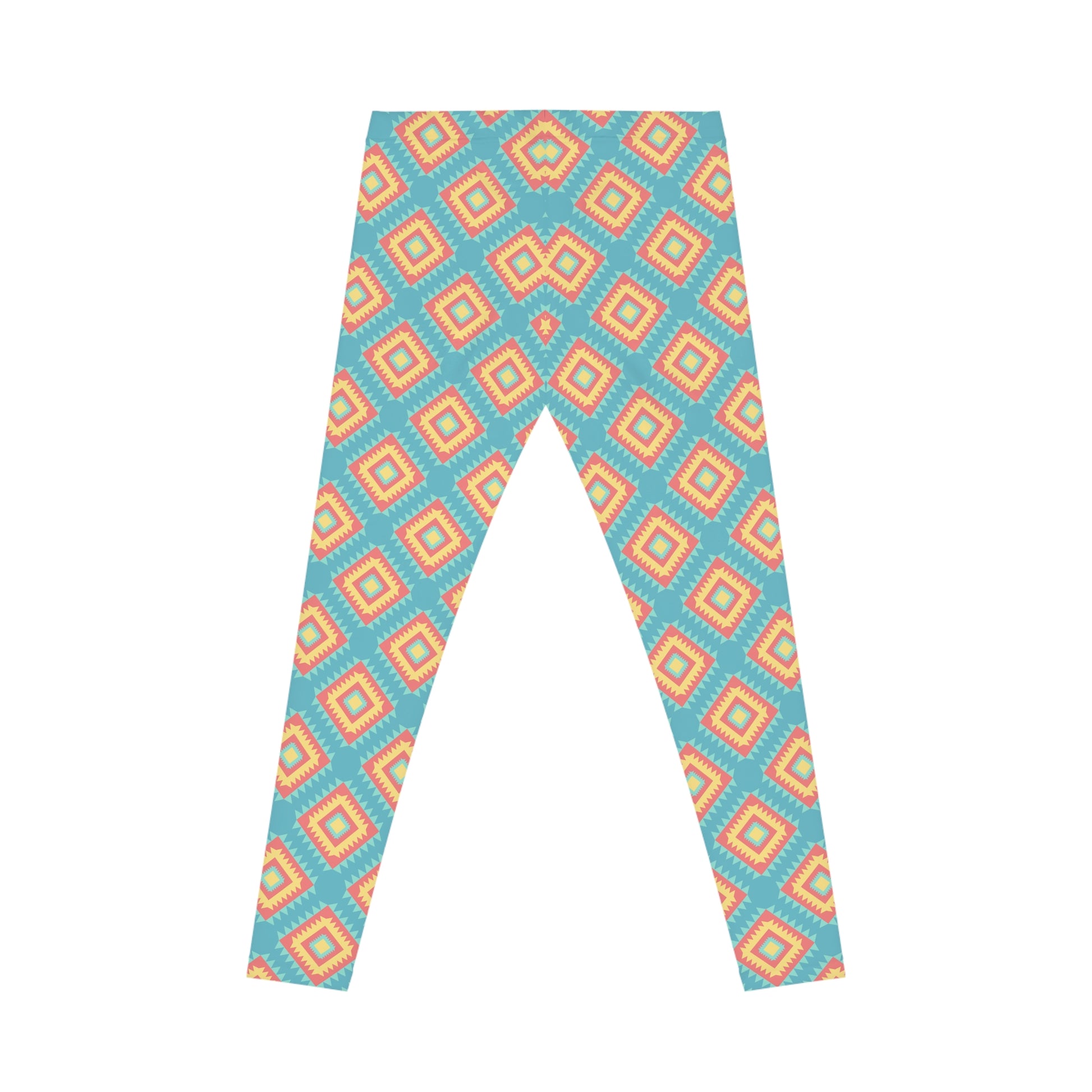 Comfortable Women's Casual Leggings Bold Colorful Geometric Tribal Diamond