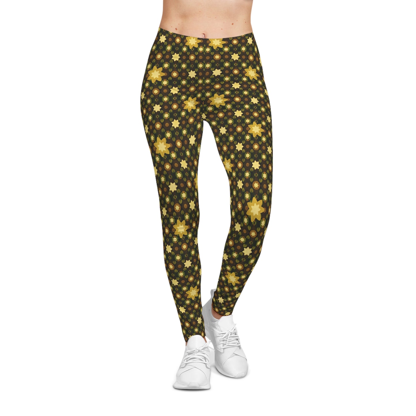 Cute Bold Comfortable Elegant Gold Starburst Women's Casual Leggings