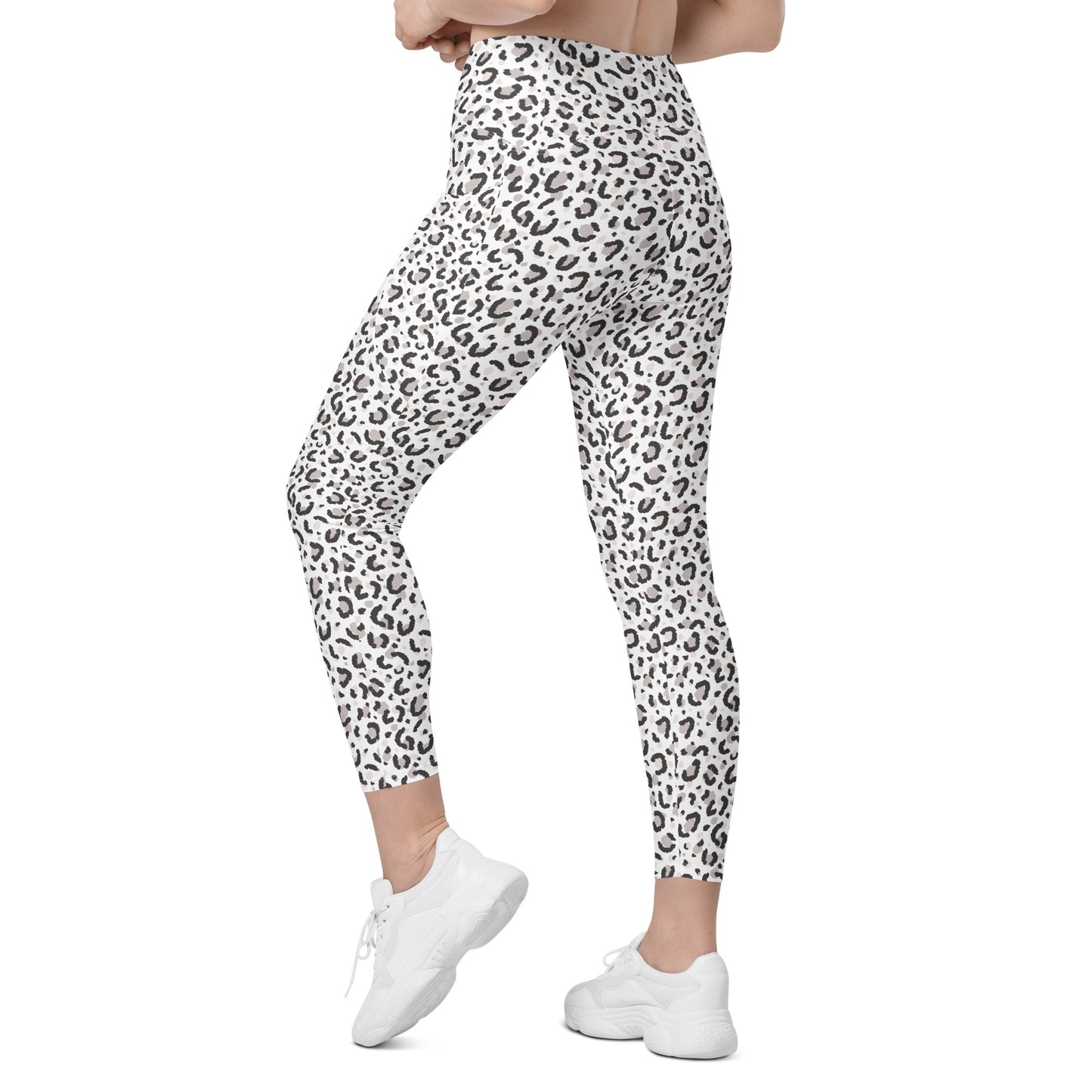 Designer Comfortable Leopard Pattern Leggings with Pockets Activewear