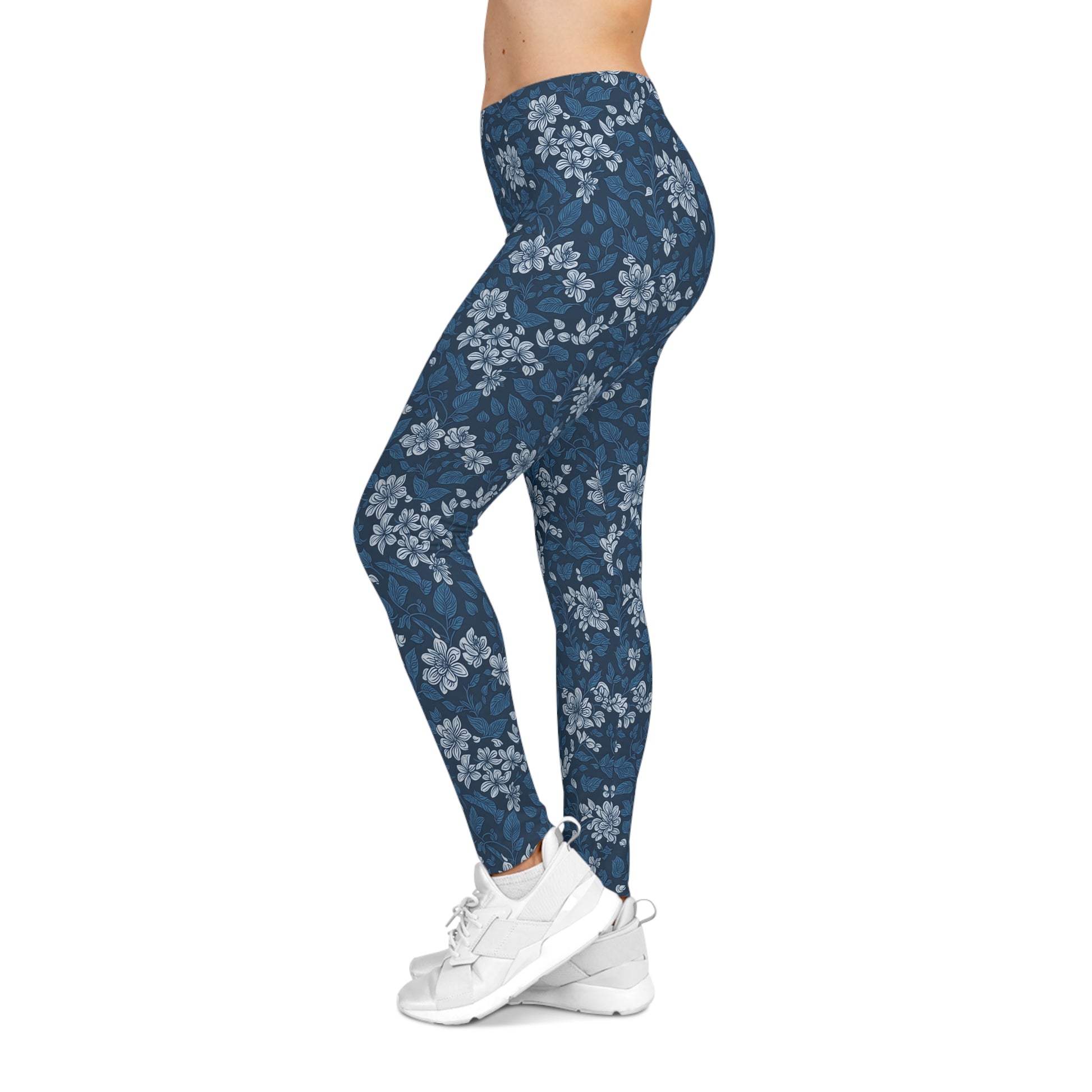 Durable Bold Comfortable Watercolor Spring Flowers Women's Casual Leggings