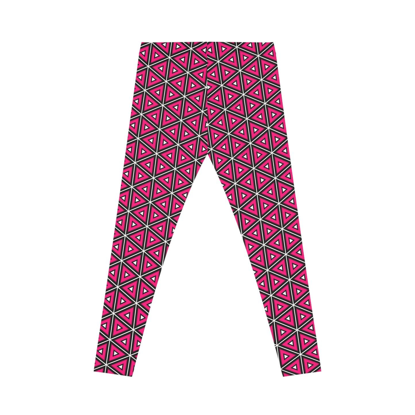 Elegant Comfortable Bold Women's Casual Leggings Chic Pink Triangles Activewear