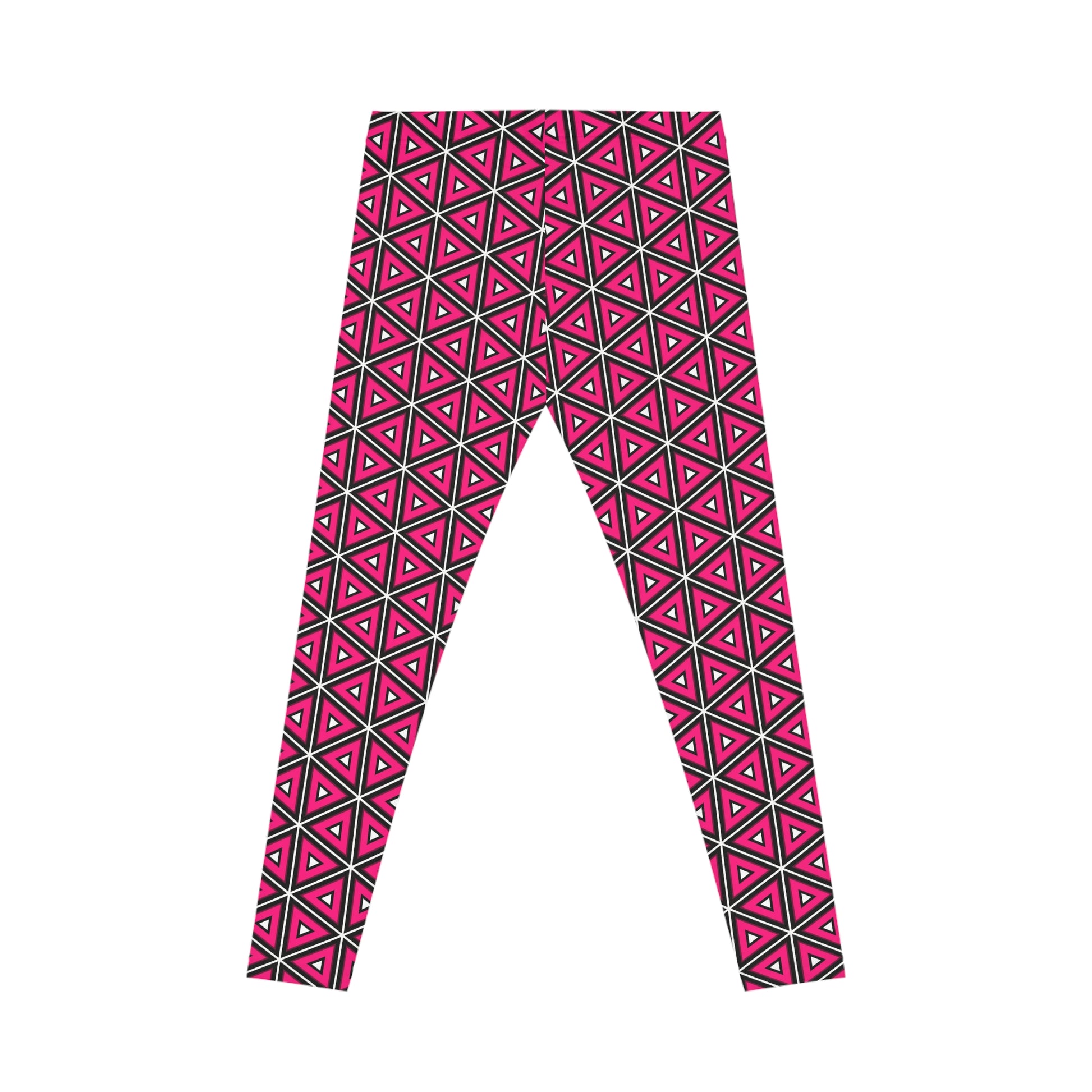 Elegant Comfortable Bold Women's Casual Leggings Chic Pink Triangles Activewear