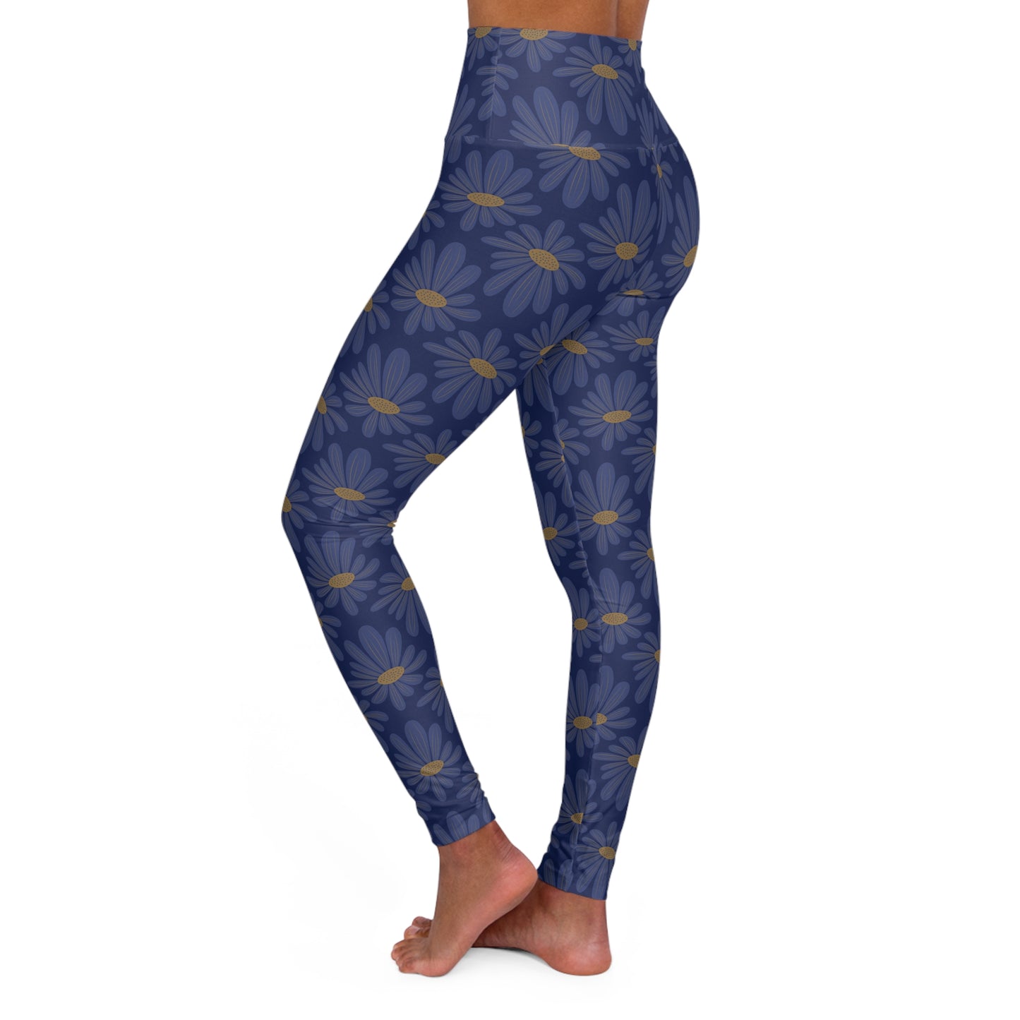 Elegant Navy Floral Yoga Leggings for Active Women Shop Stylish Navy Floral Elegant Yoga Leggings for Active Women—sleek, comfortable, and uniquely designed to elevate your active lifestyle.