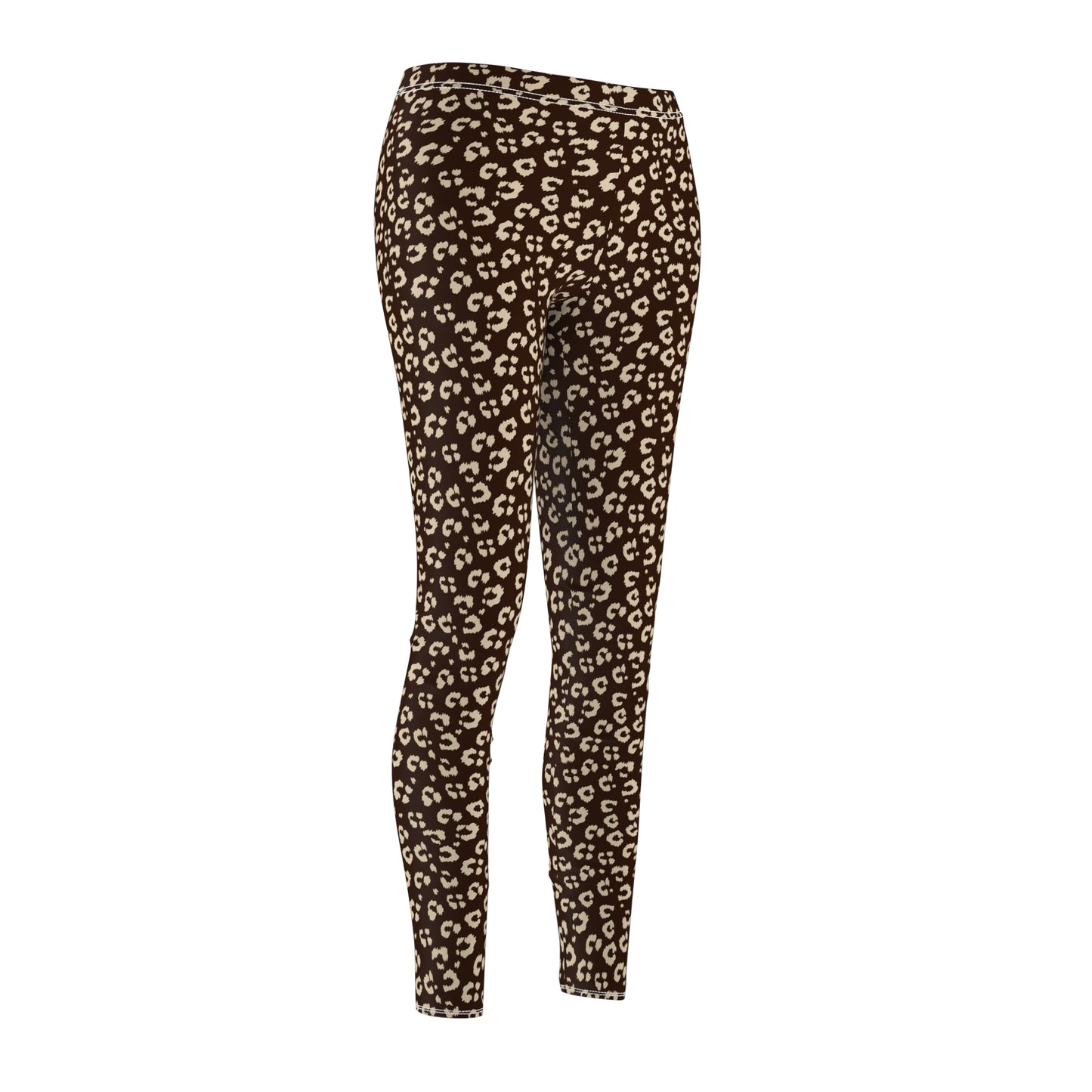 Fashionable Bold Leopard Print Women's Cut Sew Casual Leggings for Activewear